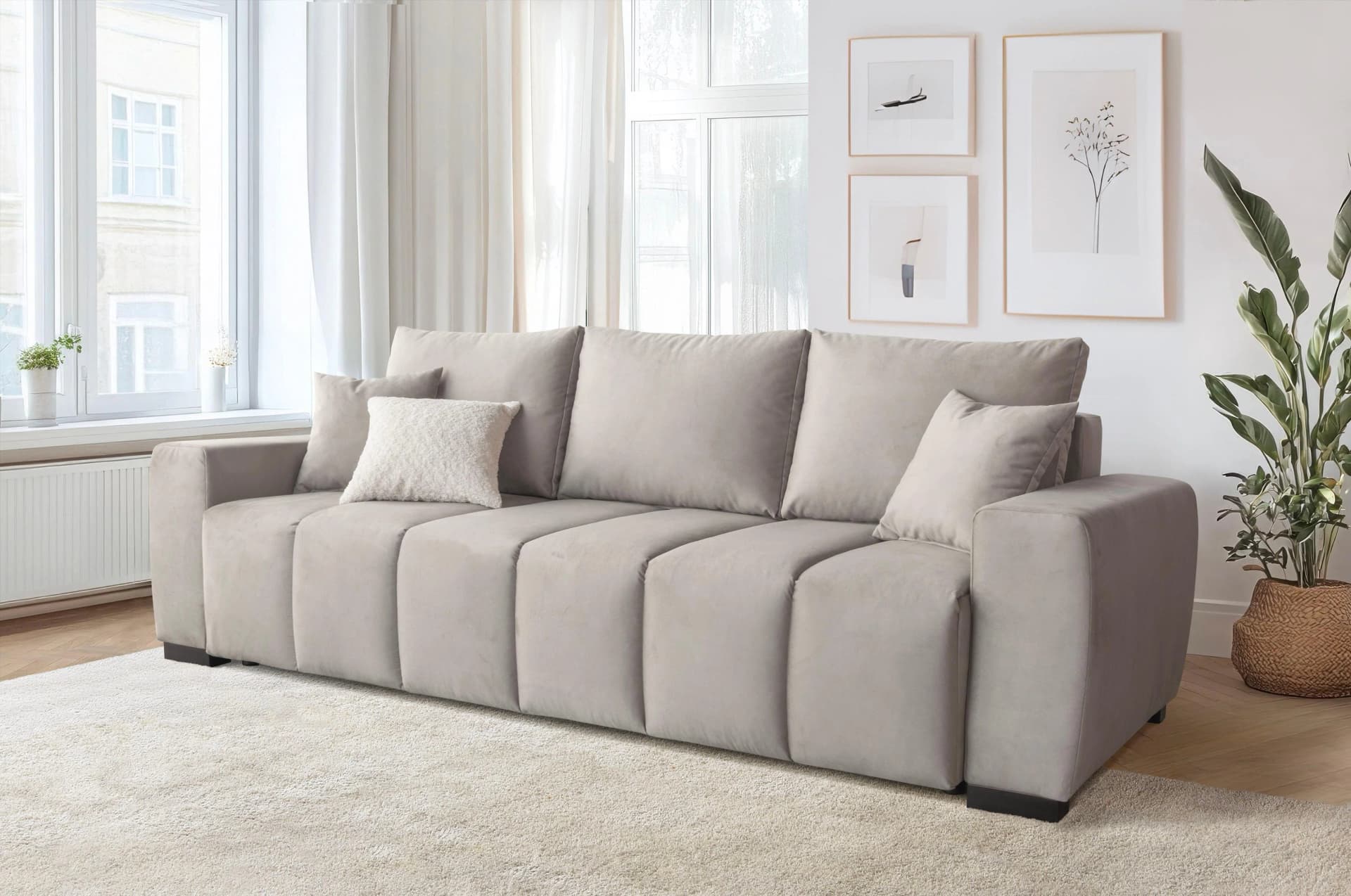 Schlafsofa HOME AFFAIRE "Bello" Taupe Federkern
