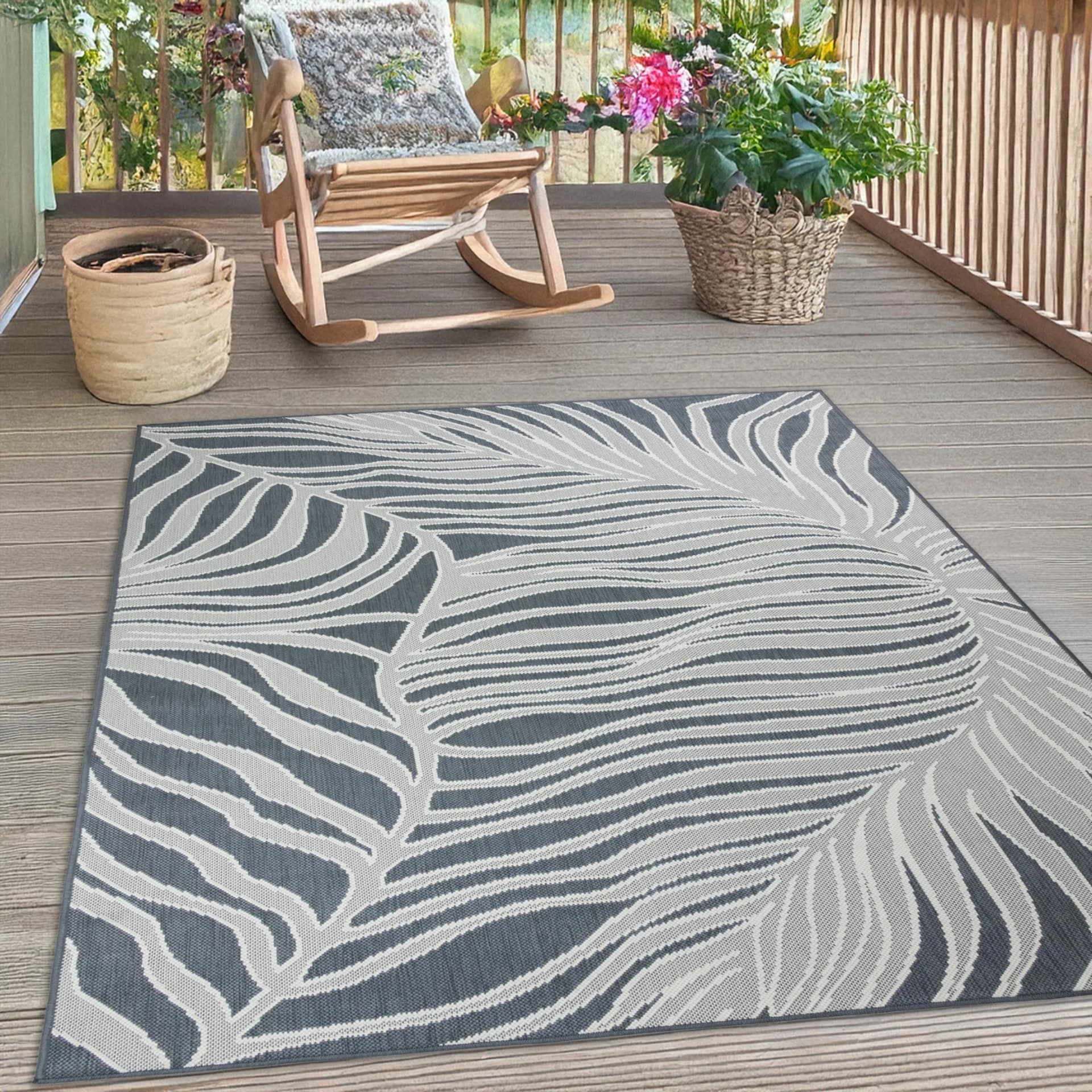 s.Oliver Wende-Teppich im Blatt Design, 80x250 cm, Kunstfaser, Floral