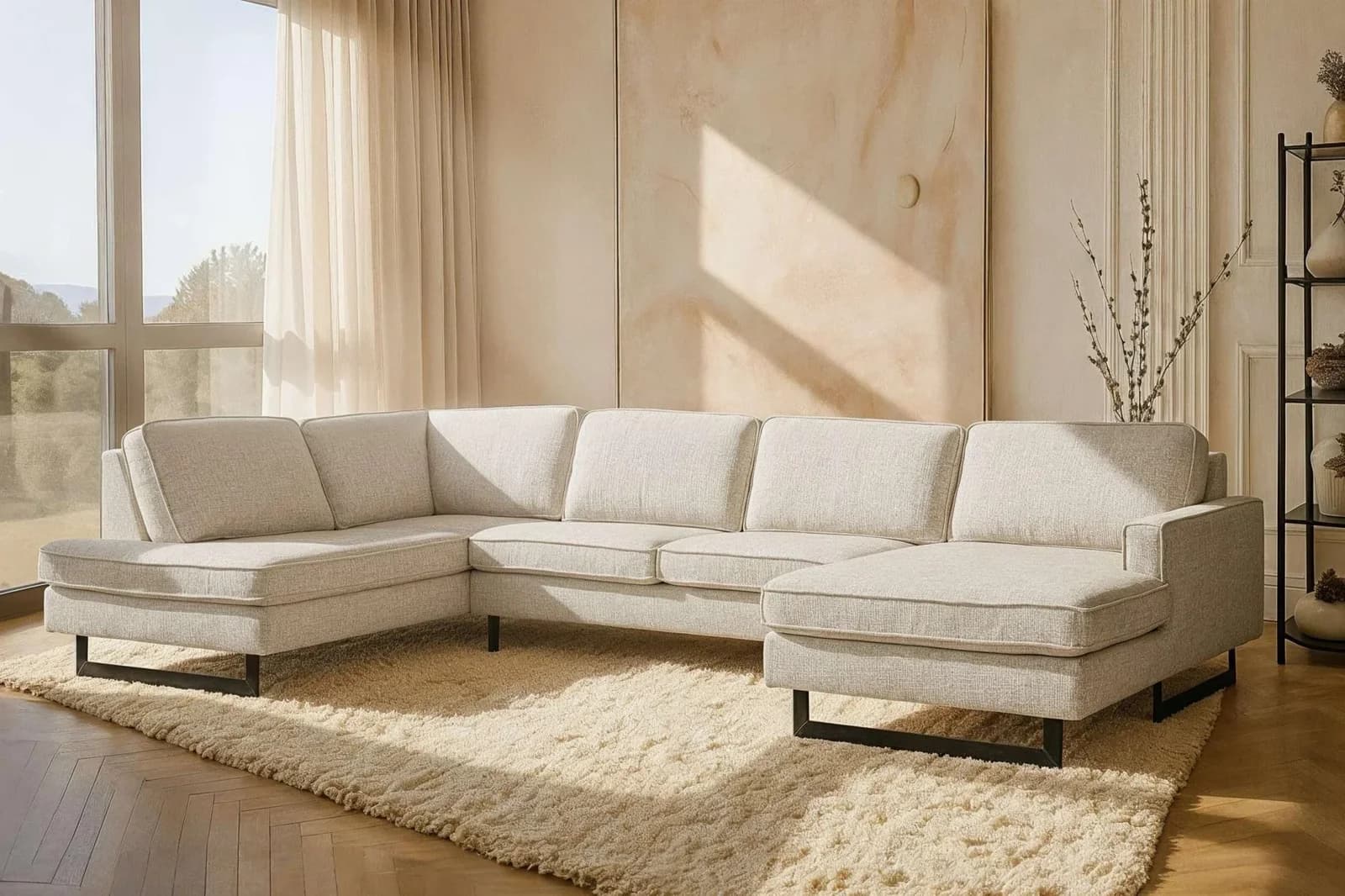 Wohnlandschaft HOME AFFAIRE "Pinto" U-Form XXL mit Ottomanen