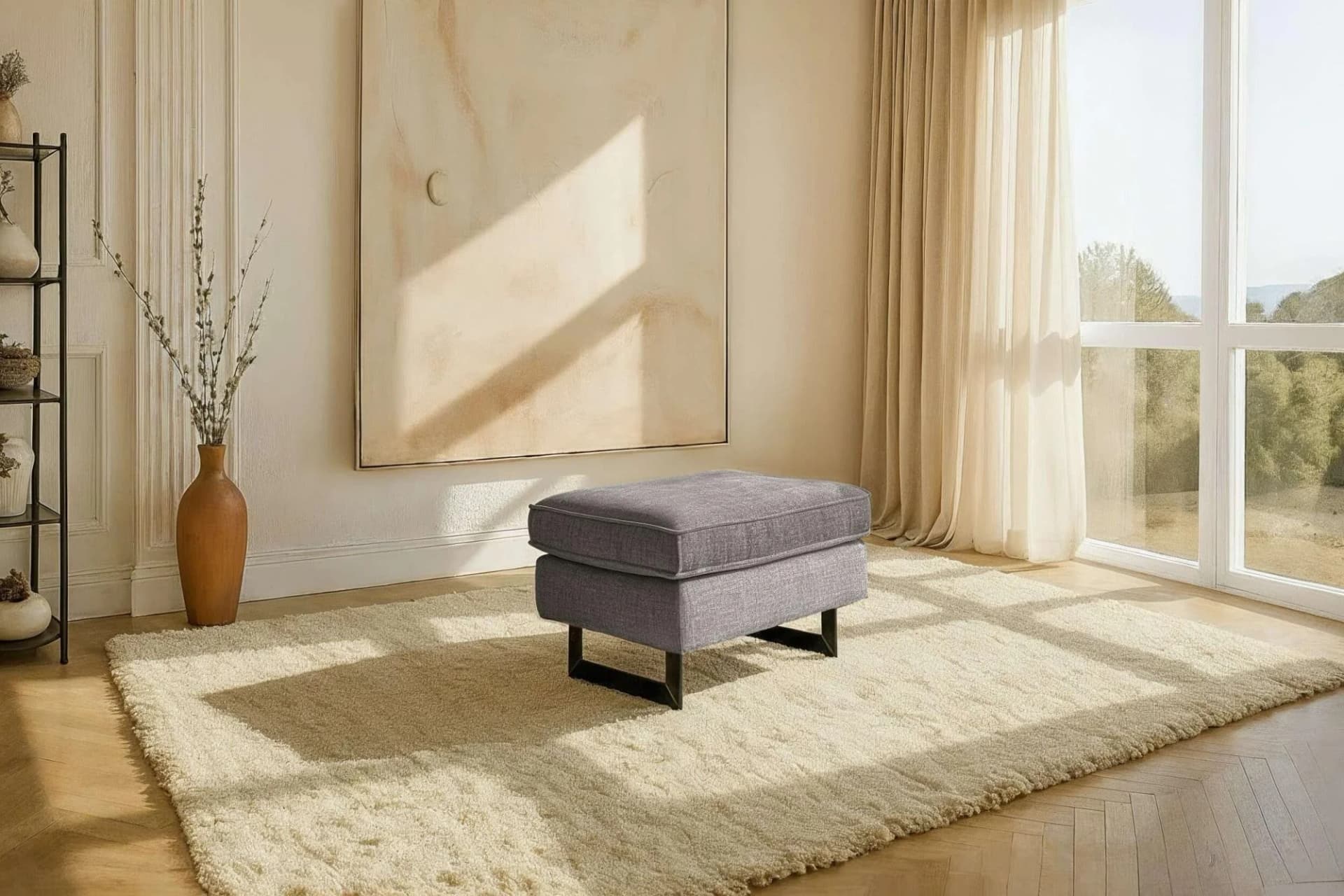Polsterhocker HOME AFFAIRE Pinto Silbergrau