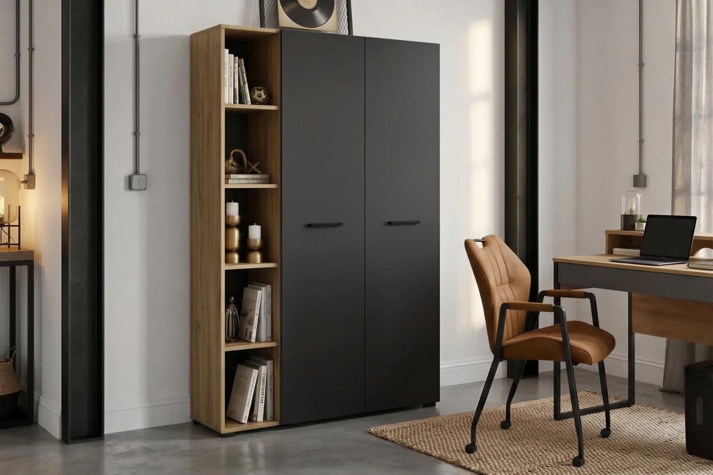 Computerschrank OTTO HOME Moid Schwarz mit Tastaturauszug