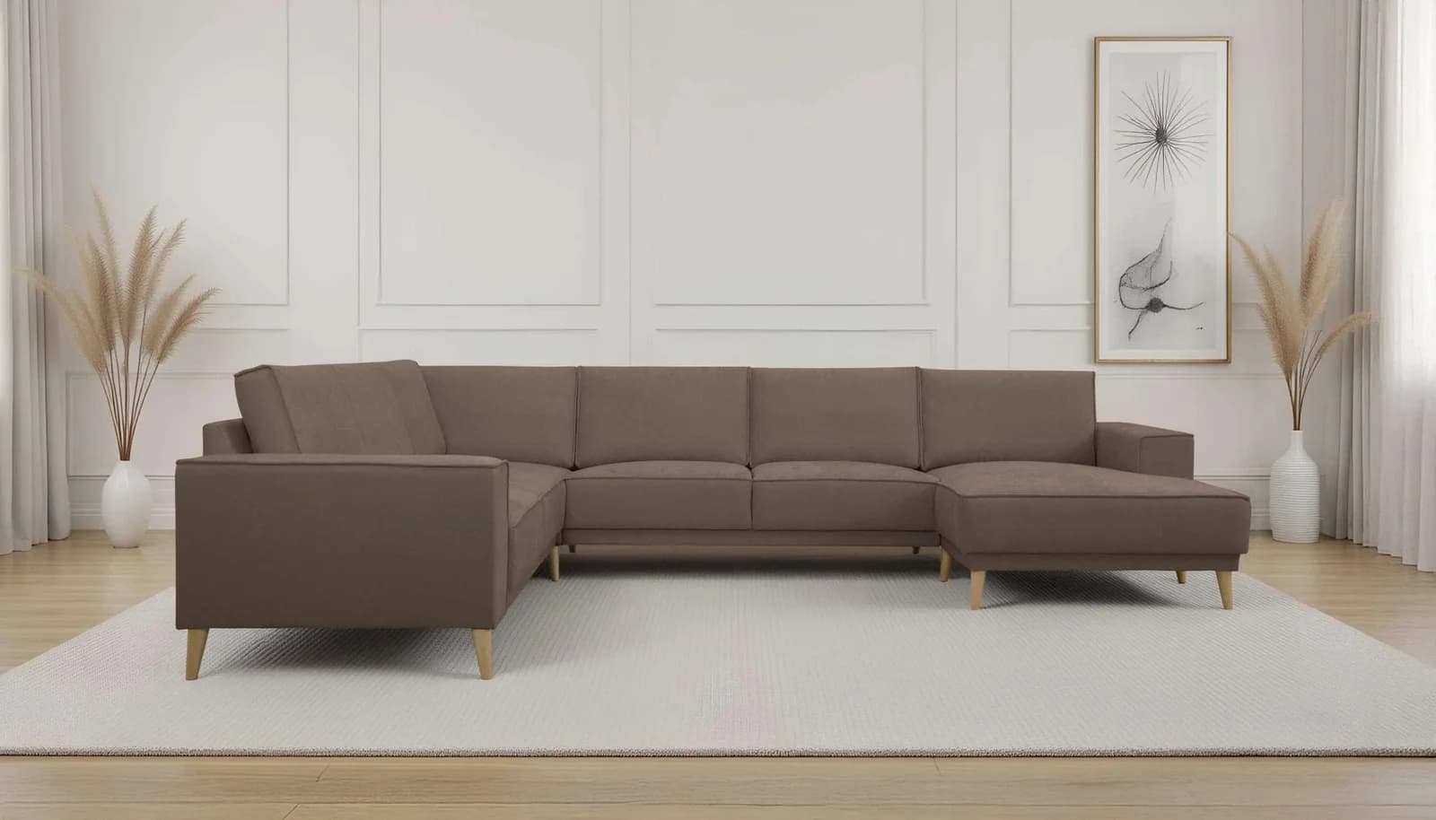 Wohnlandschaft OTTO HOME Oland Skandi Braun Chenille-Stoff U-Form