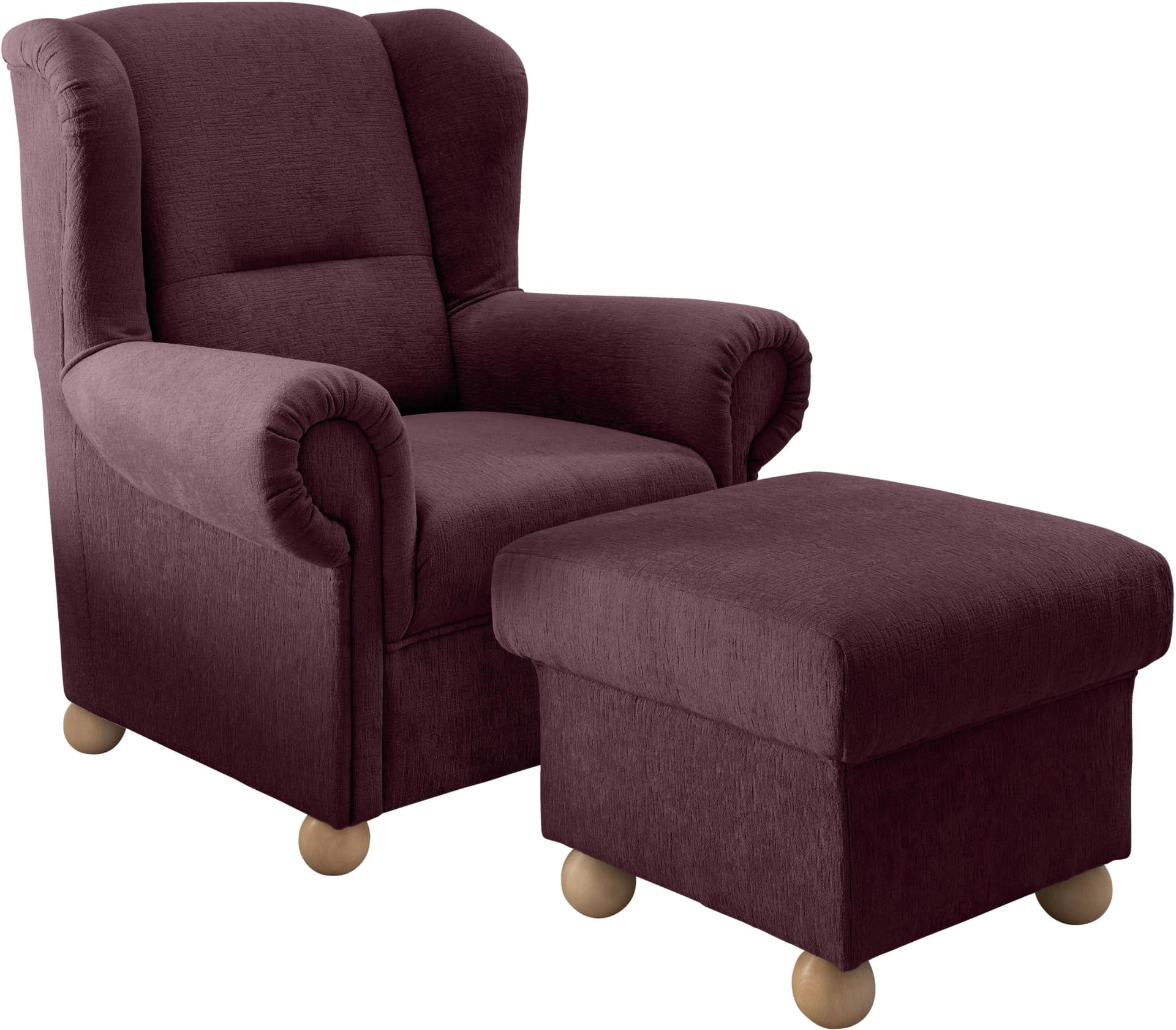 Polstergarnitur Torello Home Affaire bordeaux Microfaser