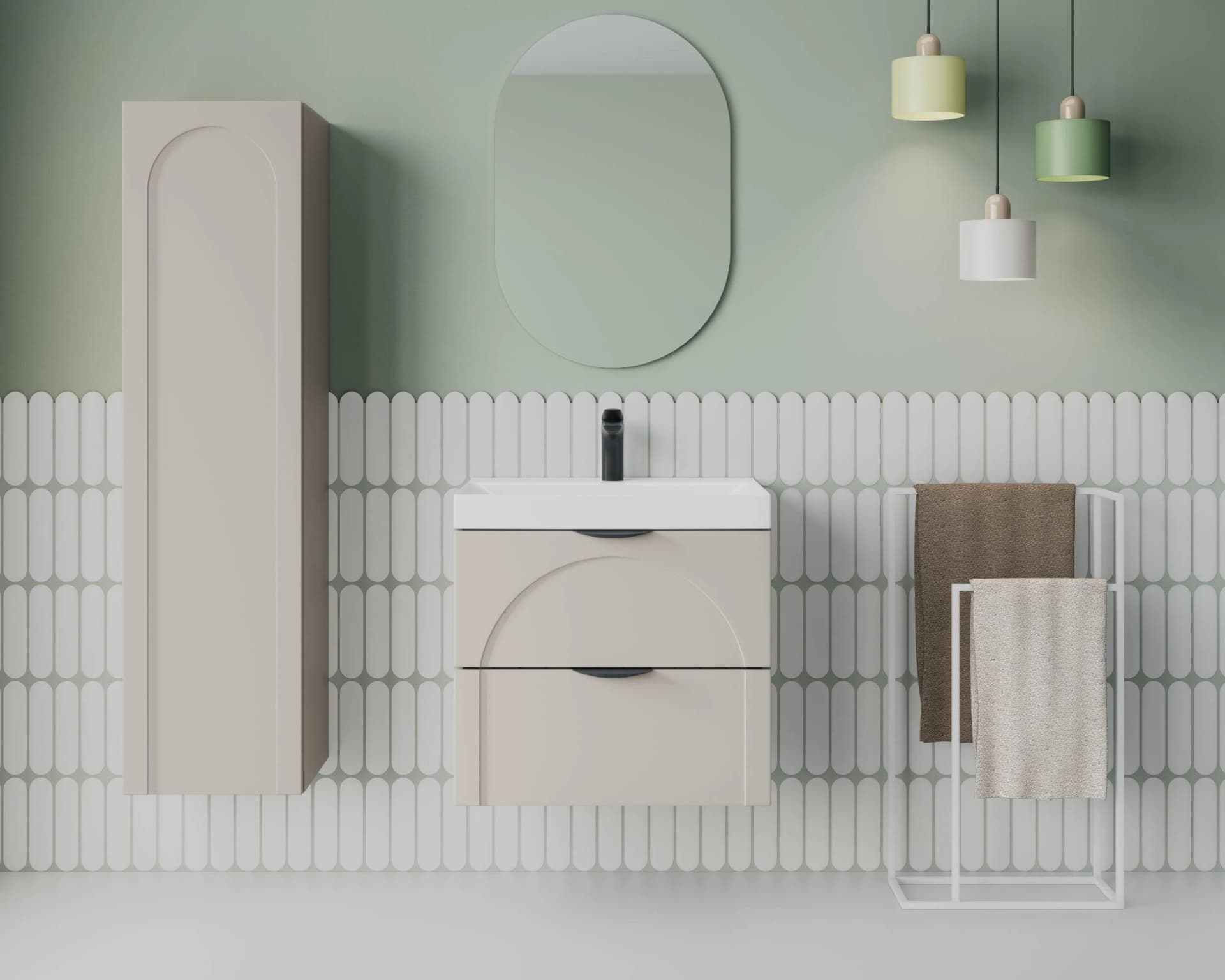 Welltime Hängeschrank Flow Circle Cashmere
