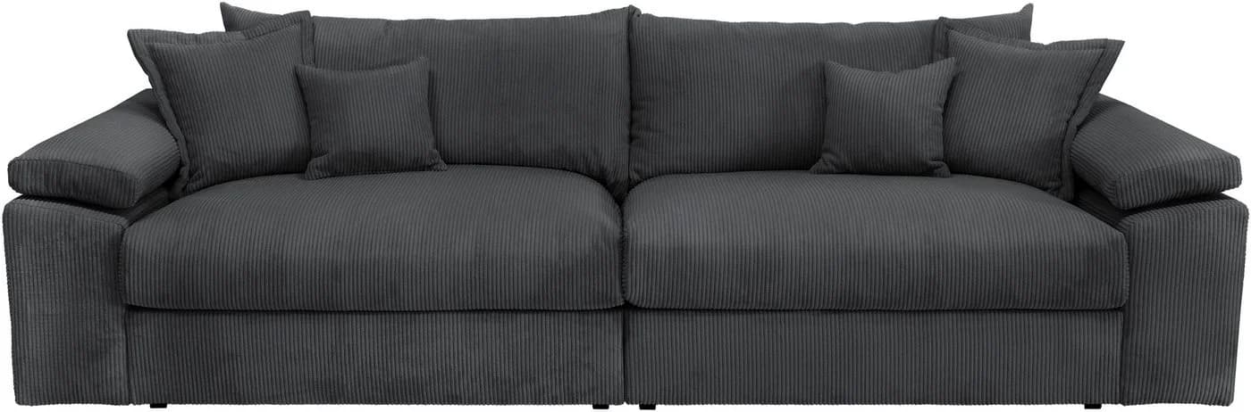 Big-Sofa Home Affaire Soft&Cosy XL, 246 cm, 100% Polyester, Cord, Federkern, 4 Zierkissen