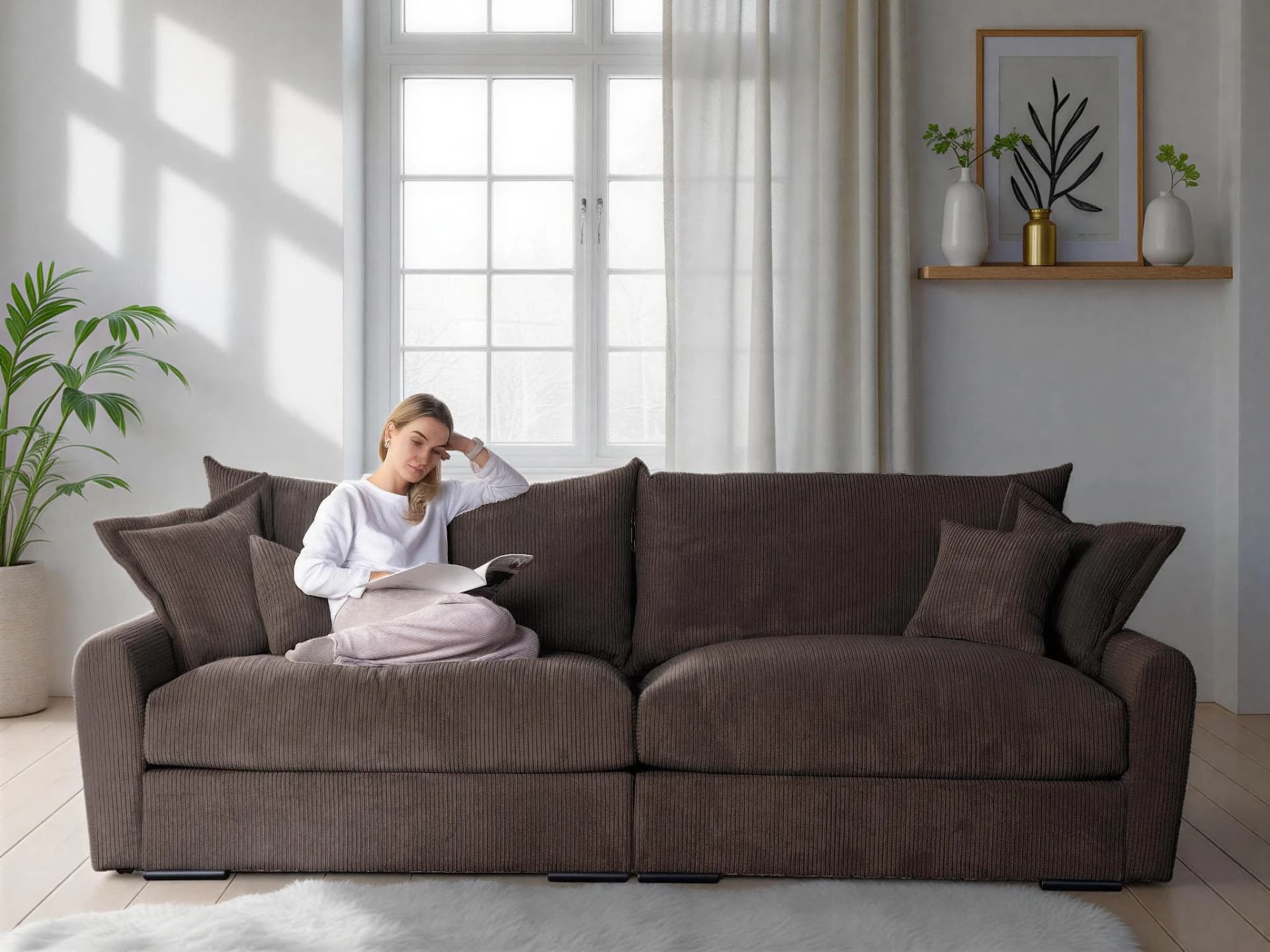 Big-Sofa HOME AFFAIRE "Finka" 247 cm Breite Federkern-Polsterung