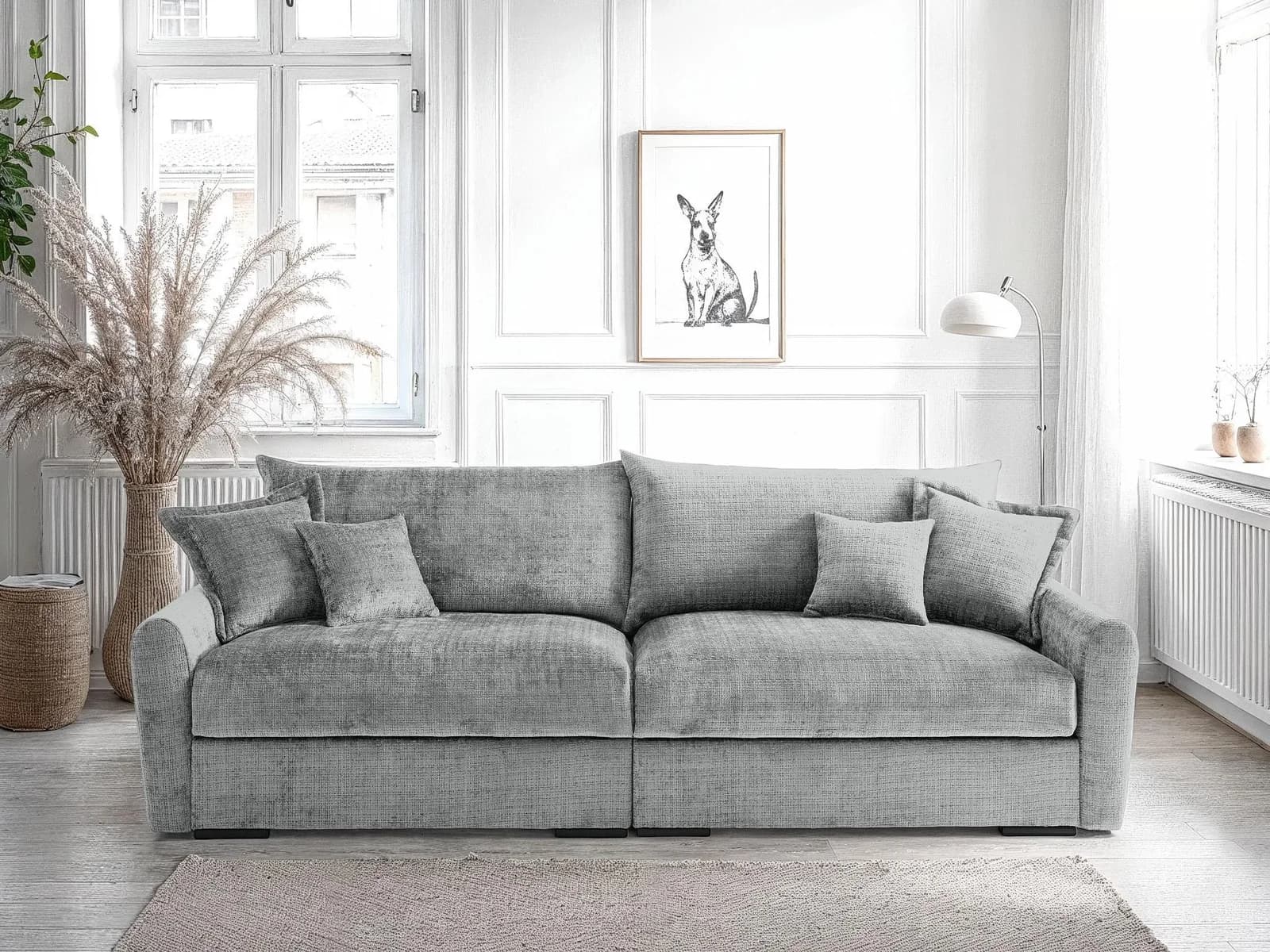 Big-Sofa HOME AFFAIRE "Finka" 247 cm Breite, Chenille-Struktur, Federkern