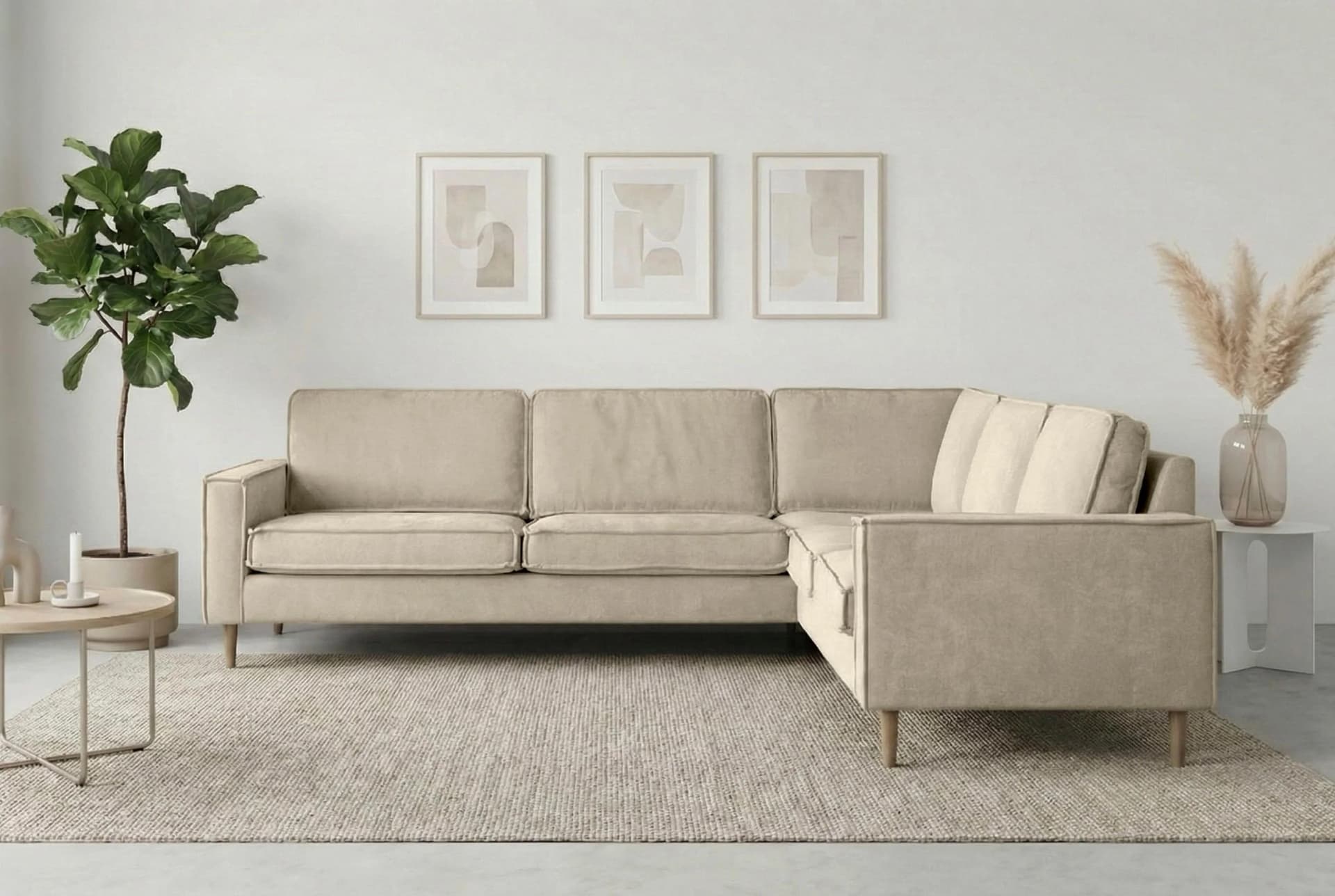 HOME AFFAIRE Ecksofa Pinto Skandi 290 cm Chenille