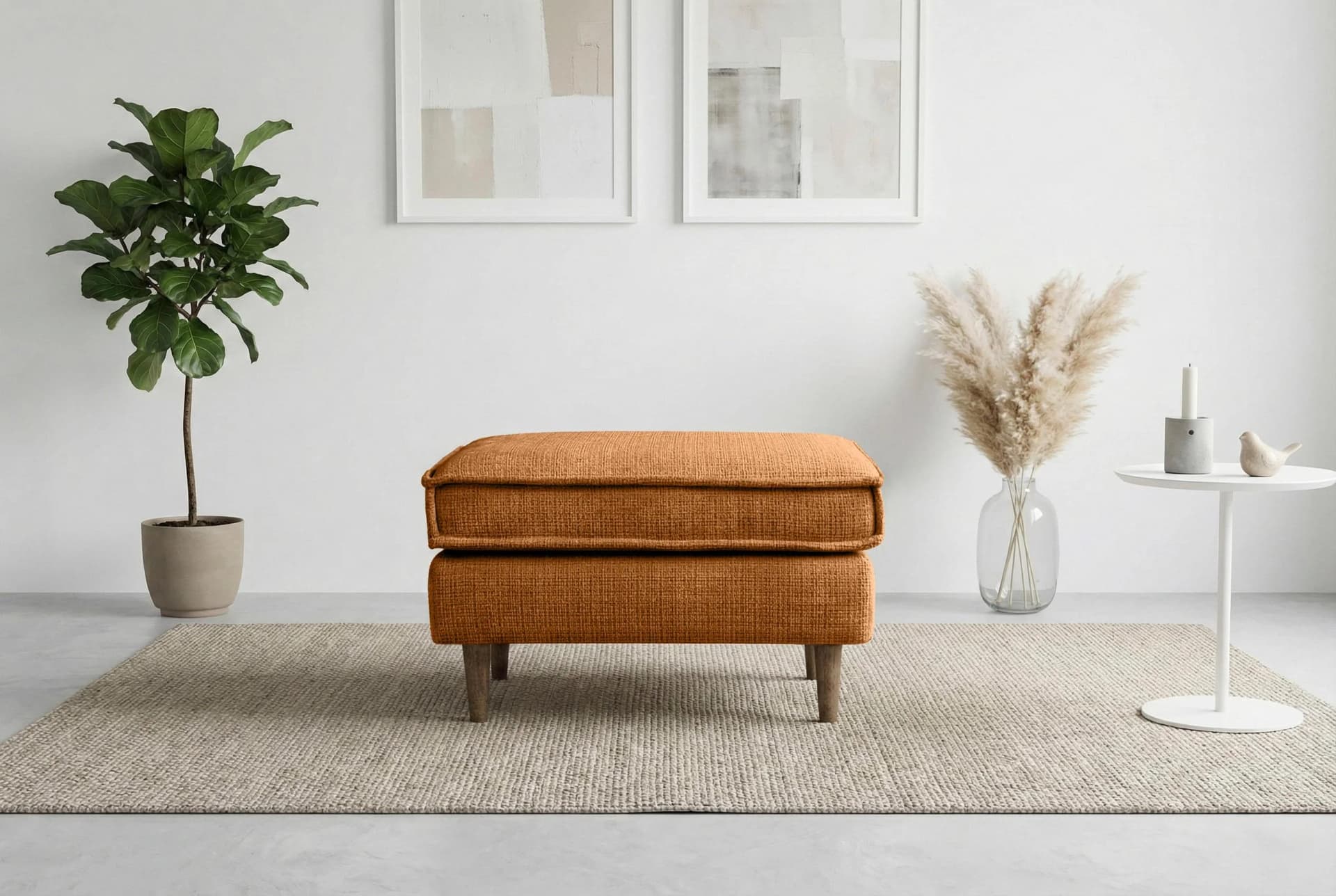 Polsterhocker Pinto Skandi Brick Rot von Home Affaire