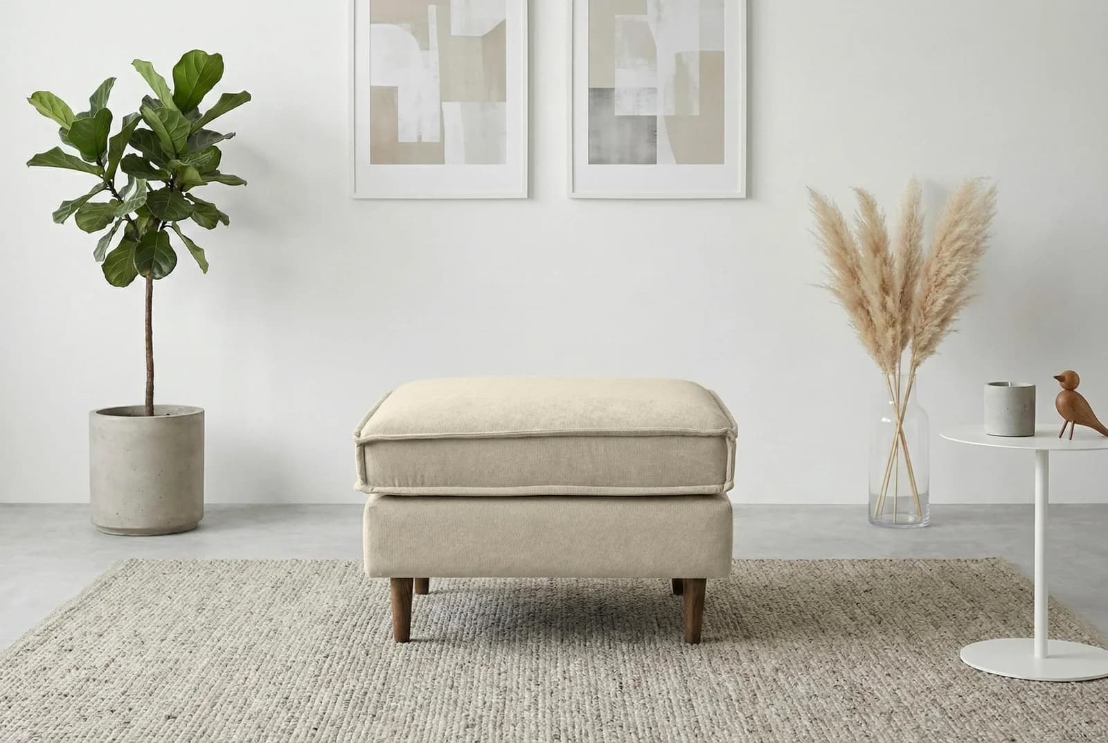 Polsterhocker Pinto Skandi Creme Home Affaire