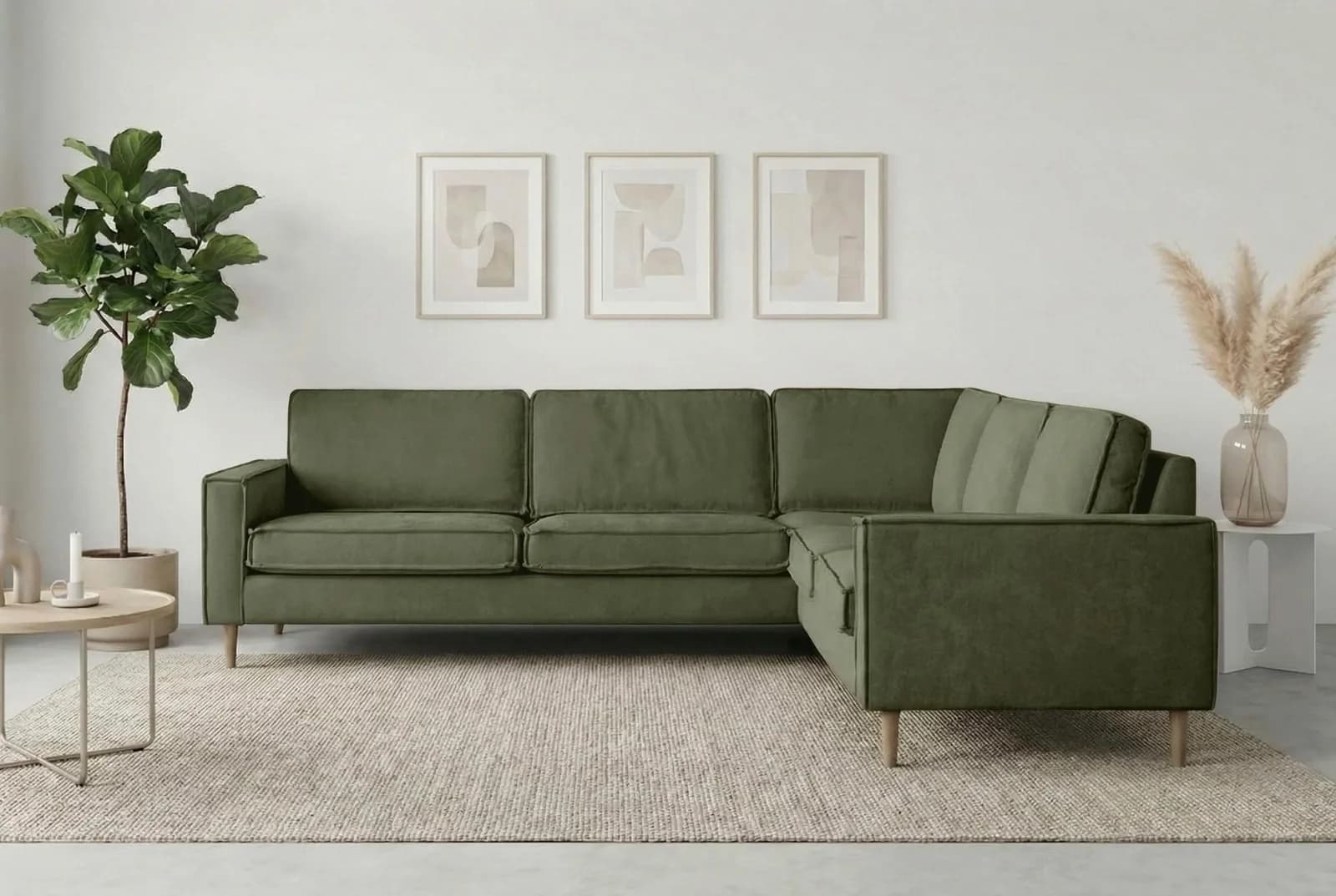 Ecksofa HOME AFFAIRE "Pinto Skandi" 290 cm Chenille Struktur Ottomane links/rechts