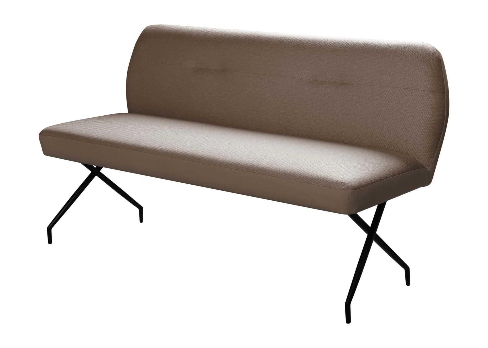 Sitzbank aus Massivholz und Metall in taupe und mattschwarz