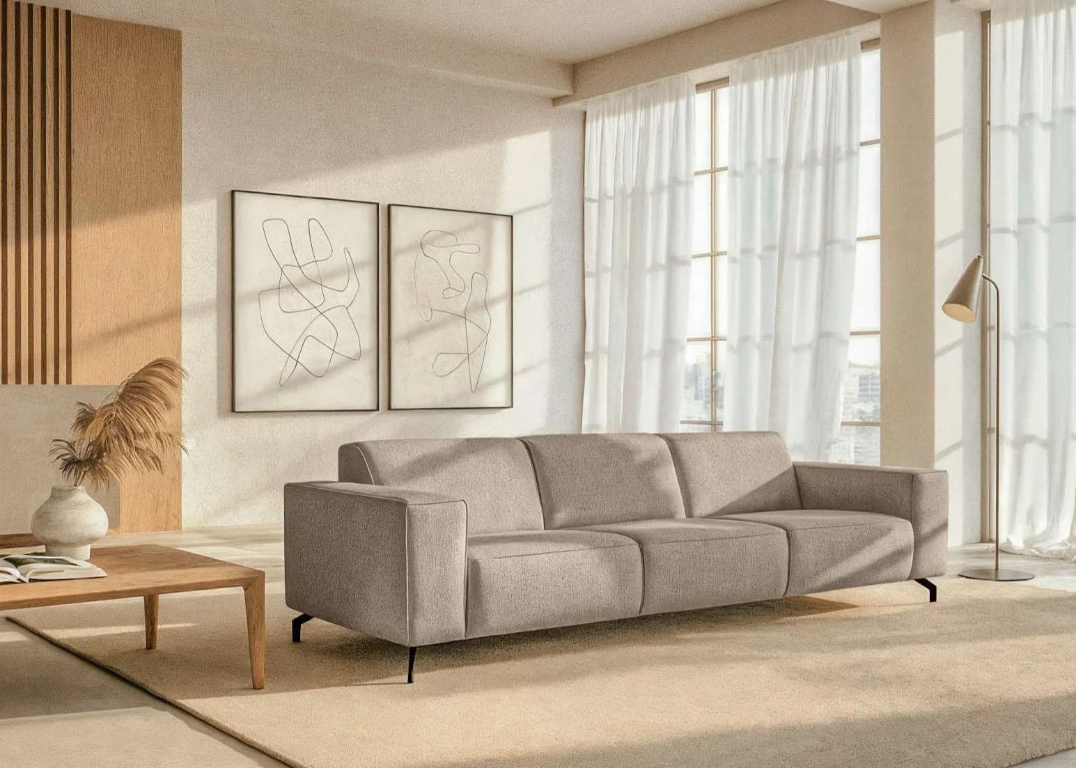 Home Affaire 3-Sitzer Sofa Lorcan 257 cm Lederoptik Braun