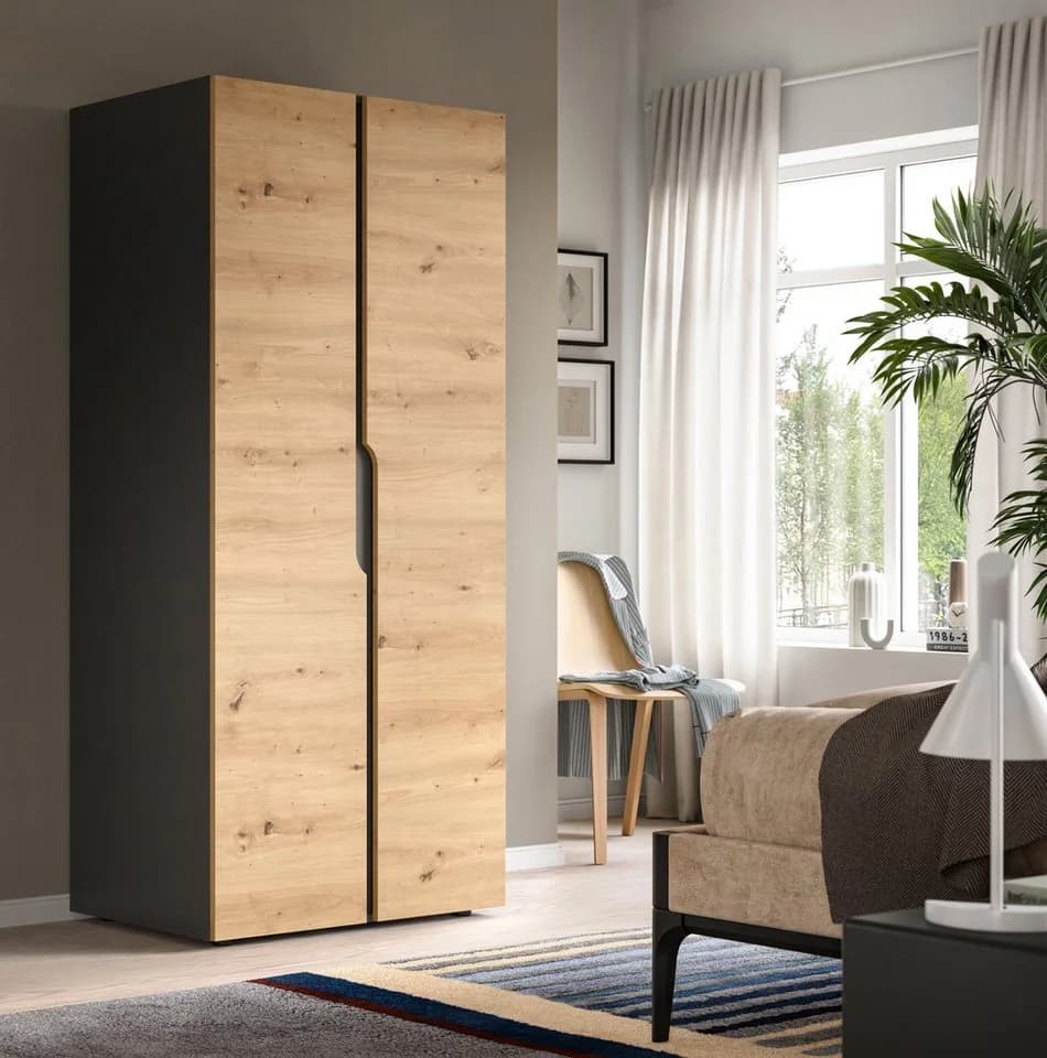 Kleiderschrank HOME AFFAIRE "BJÖRNEBORG" Anthrazit Artisan Eiche NB