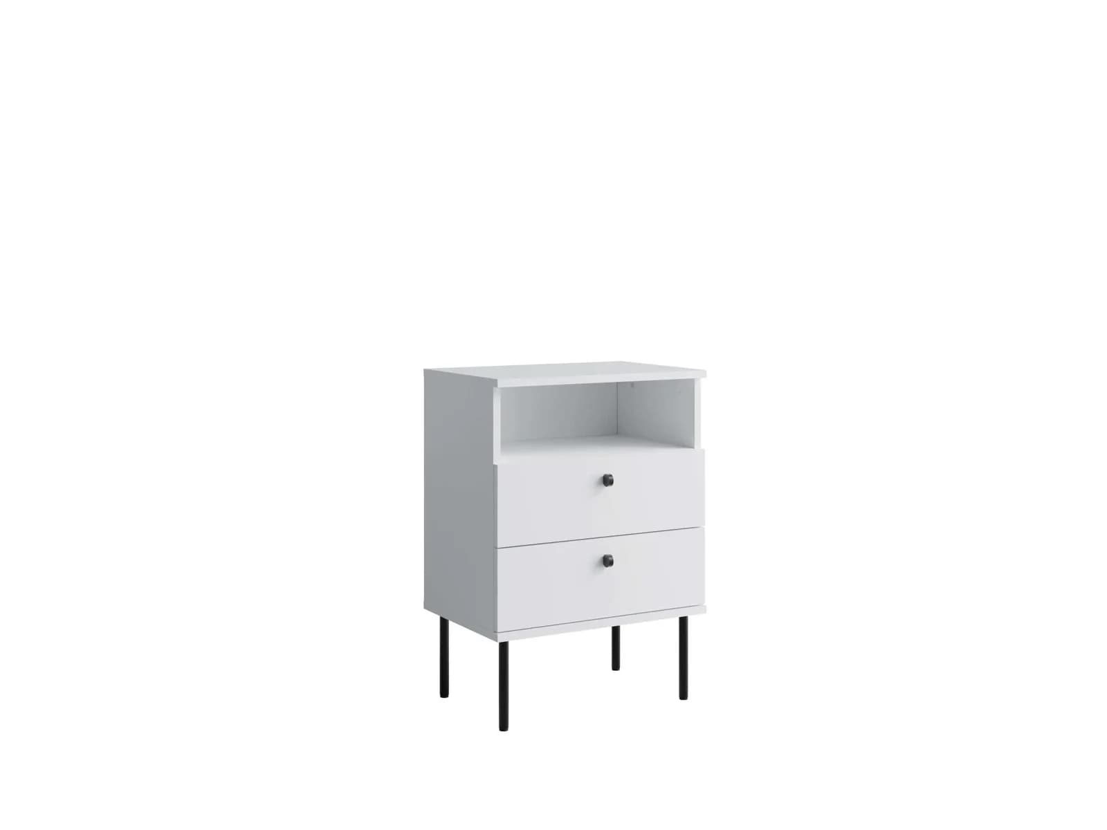 OTTO HOME Nachttisch Elyriia mit 2 Schubladen und Fach Weiß/Schwarz