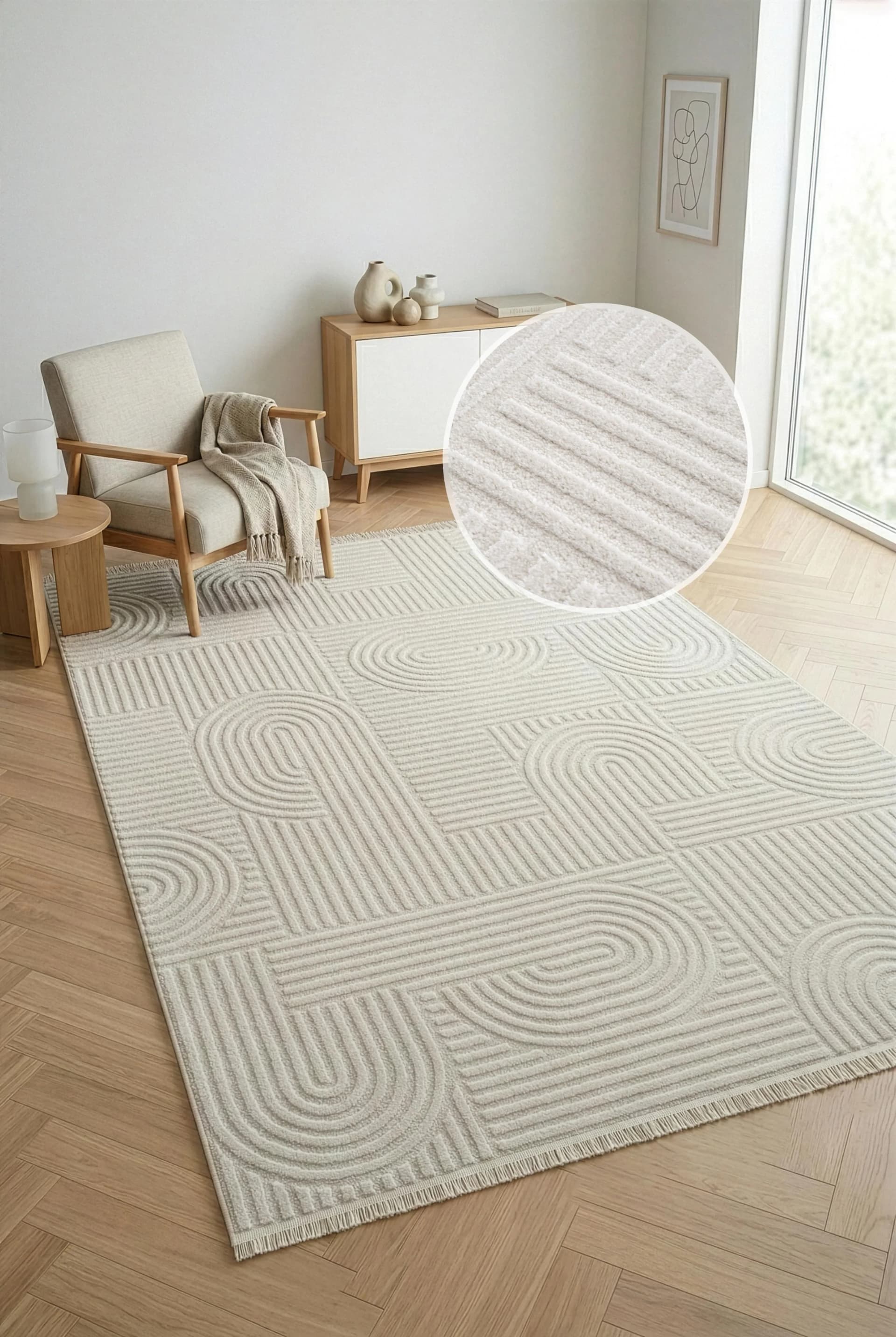 OTTO HOME Teppich Jonnis Cream Rechteckig Kunstfaser
