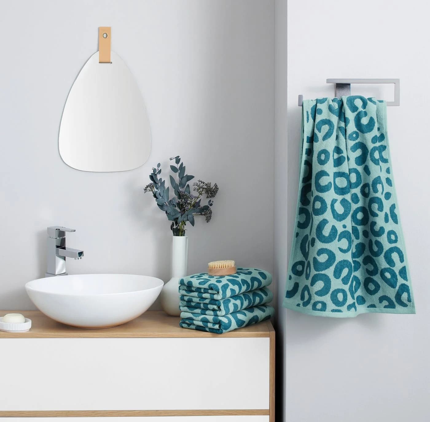 OTTO HOME Handtuch Set 4-tlg. Leopard marine blau