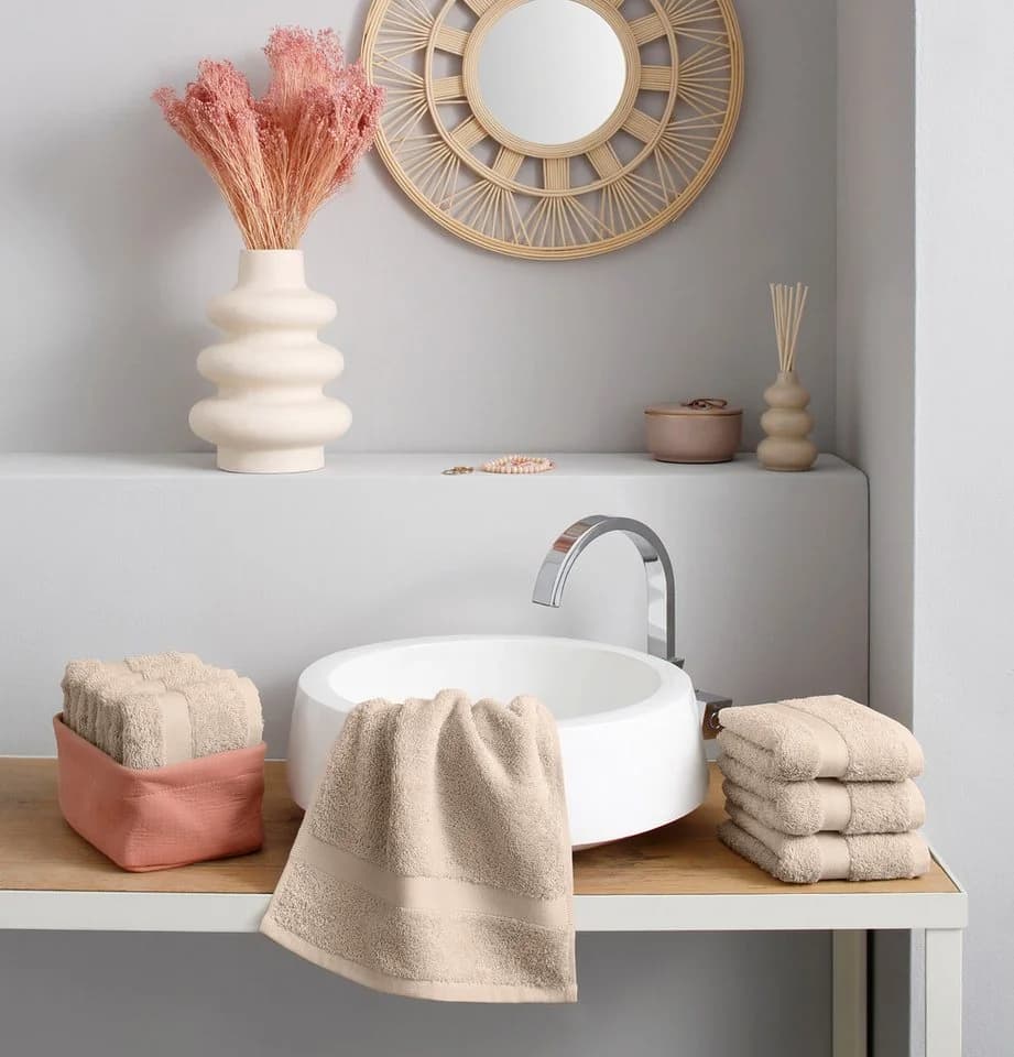 OTTO HOME Gästehandtücher Set 8-tlg. Creme Walkfrottee