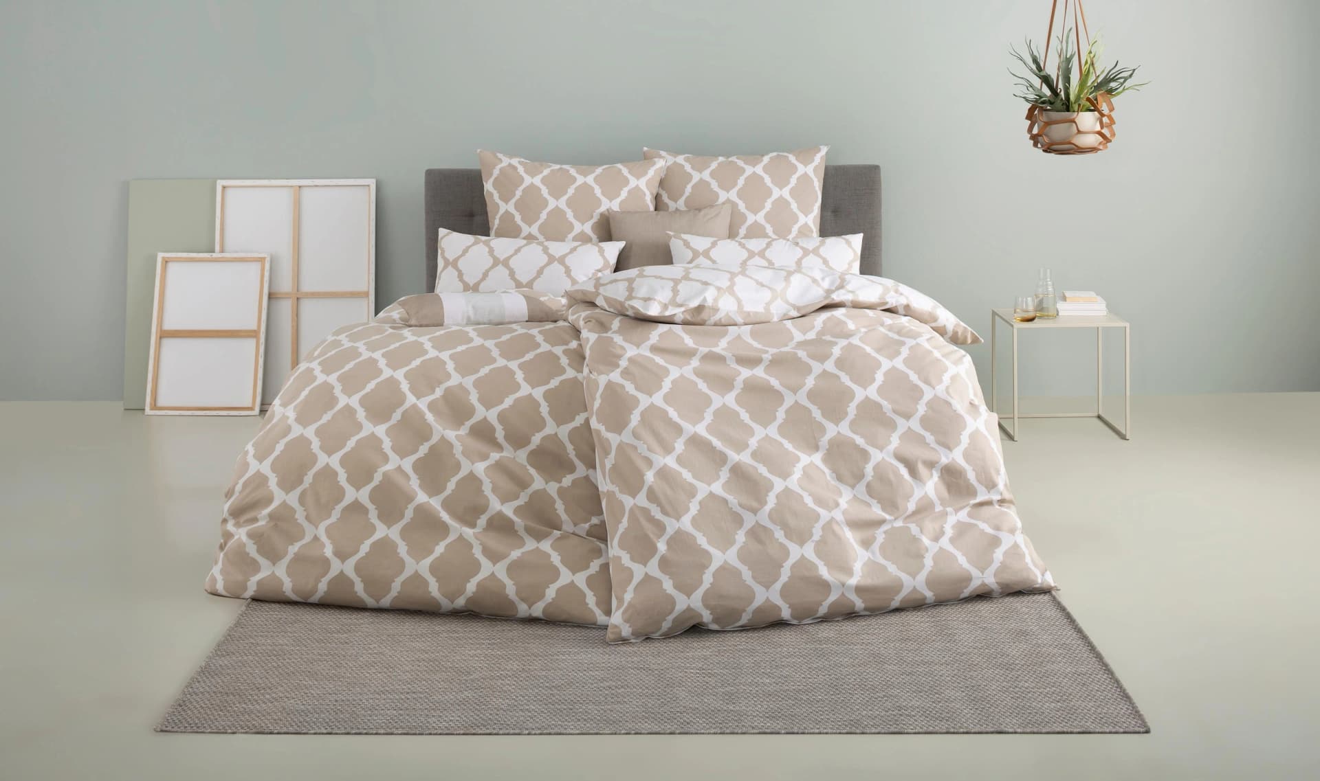 OTTO HOME Wendebettwäsche Alba Beige/Weiß Renforcé-Tencel
