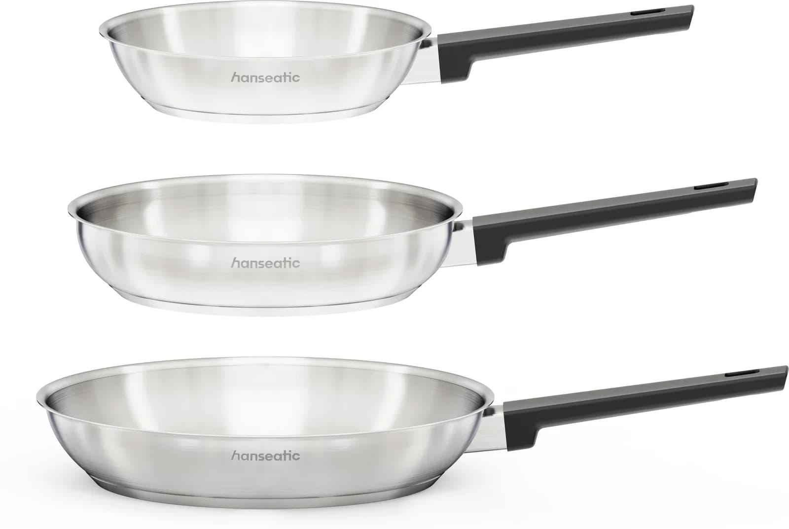 HANSEATIC Pfannen-Set SMART 3-tlg. Edelstahl 18/10 Silber
