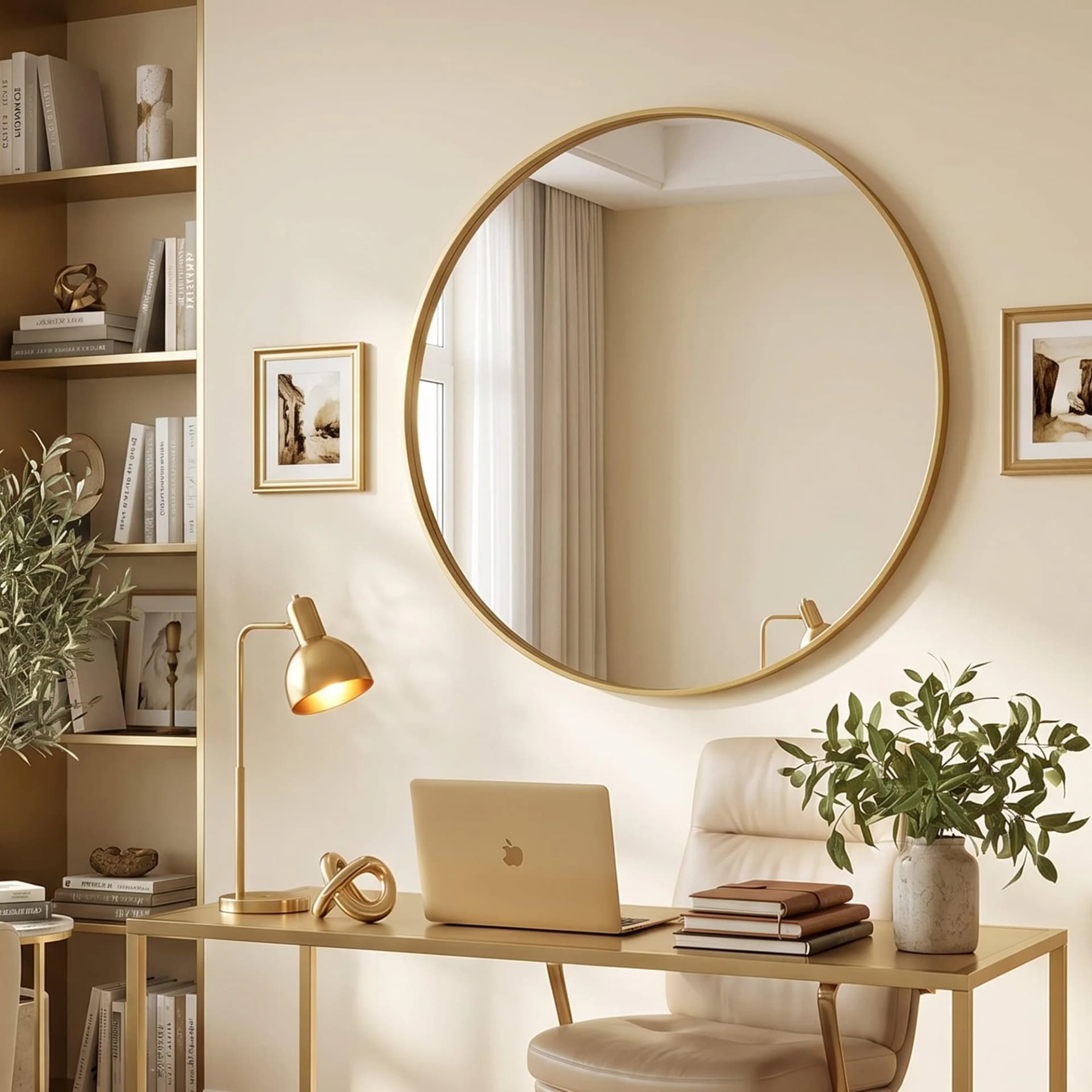OTTO HOME Wandspiegel Addrik rund goldfarben Glas