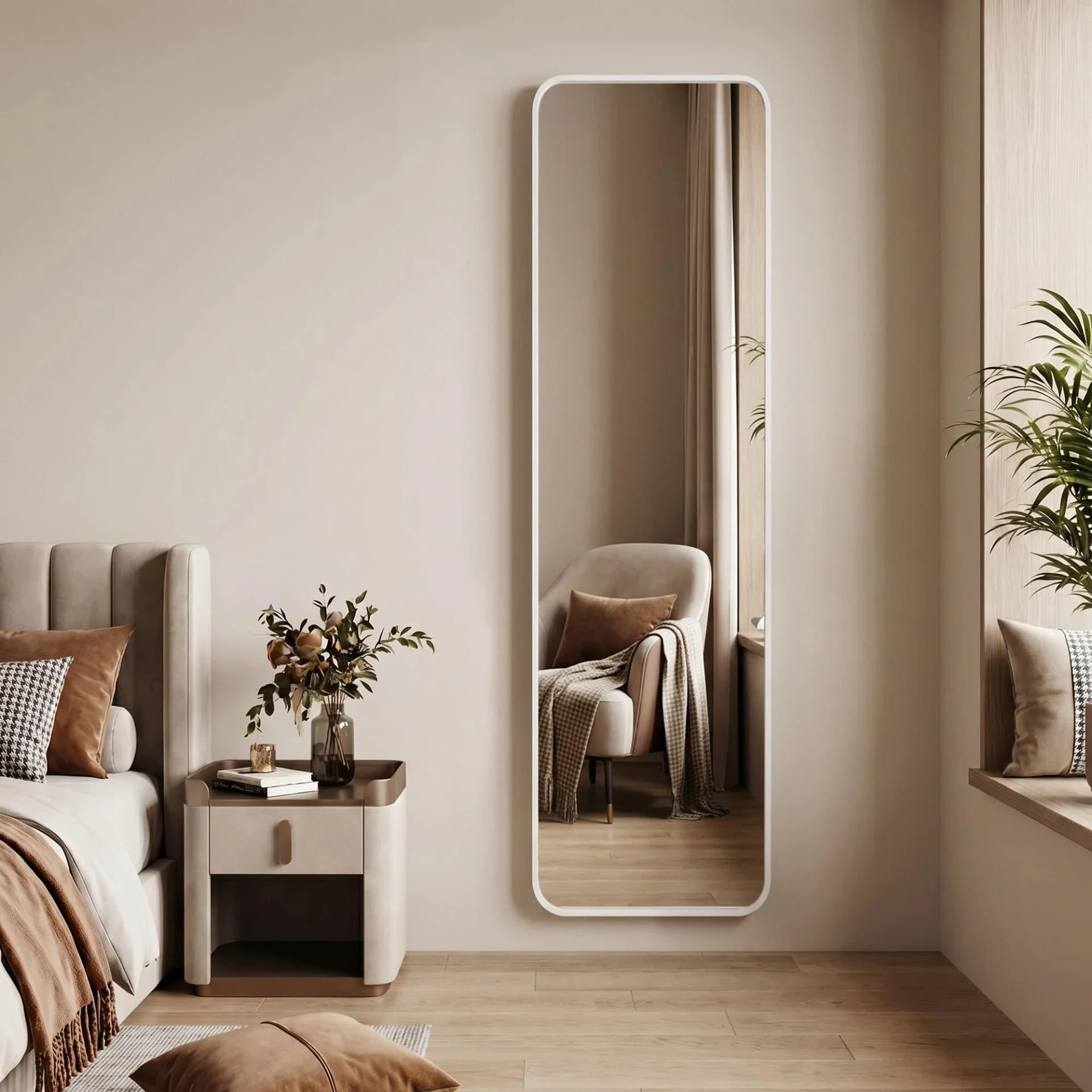 OTTO HOME Standspiegel Addrik Weiß Glas Aluminium