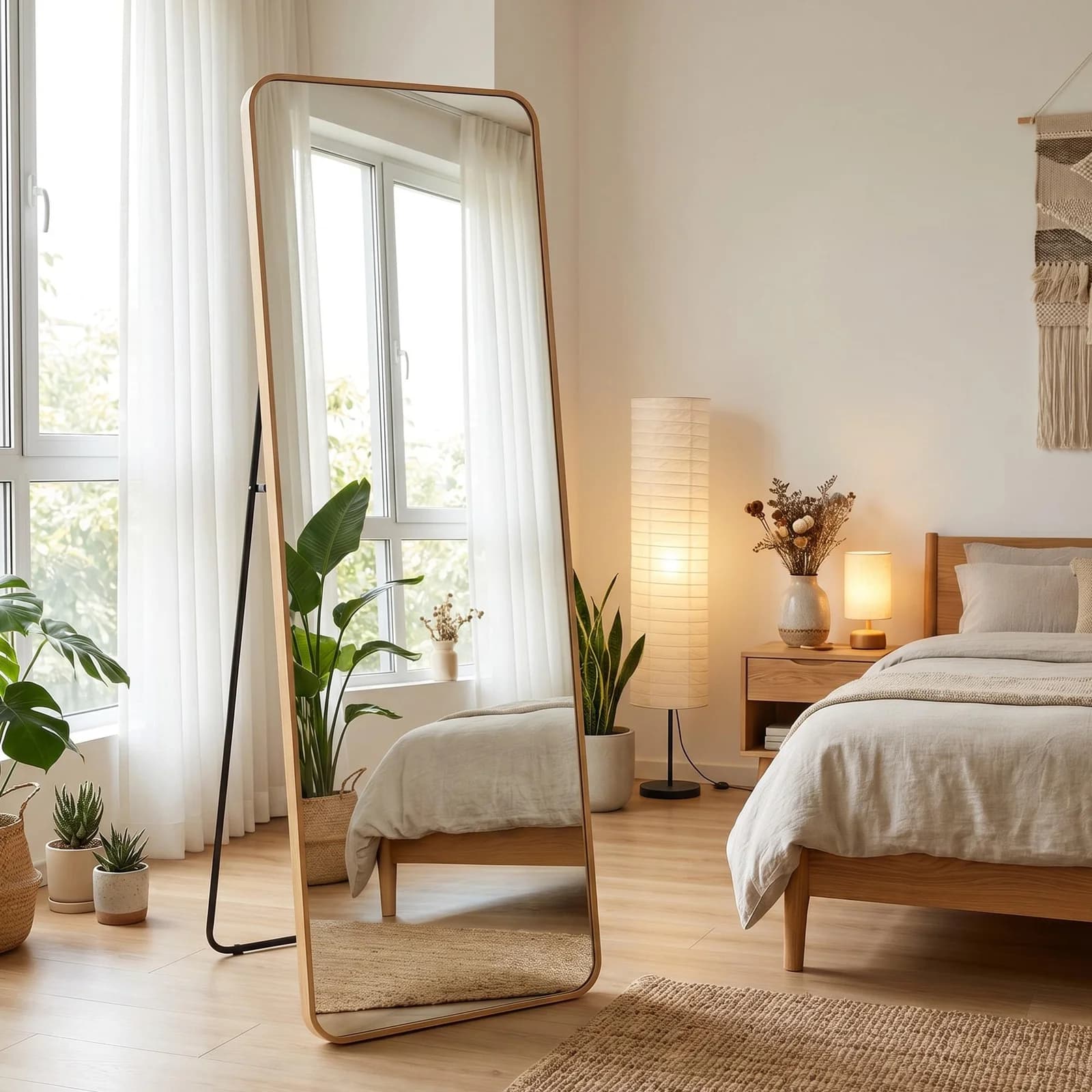 OTTO HOME Standspiegel Addrik Glas Aluminium Eichefarben