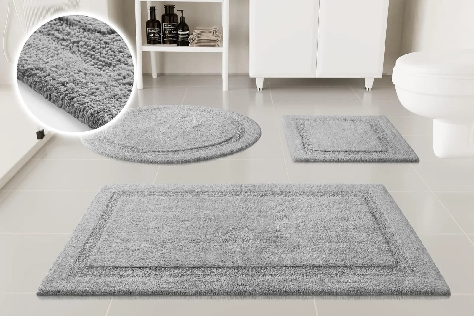 Badematte OTTO HOME "Meellor" Baumwolle Licht Grau 80x150cm