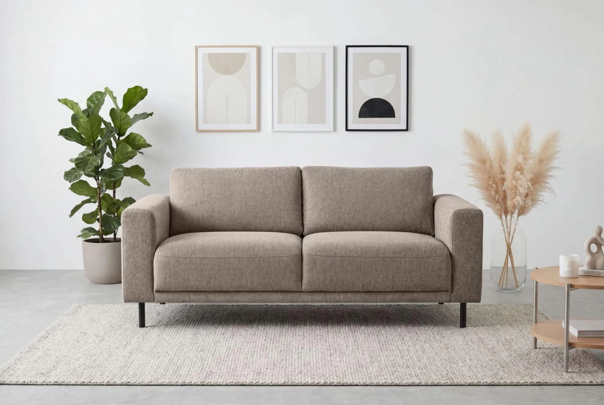 Home Affaire 2,5-Sitzer Kompaktsofa Sveeva Braun mit Wellenunterfederung