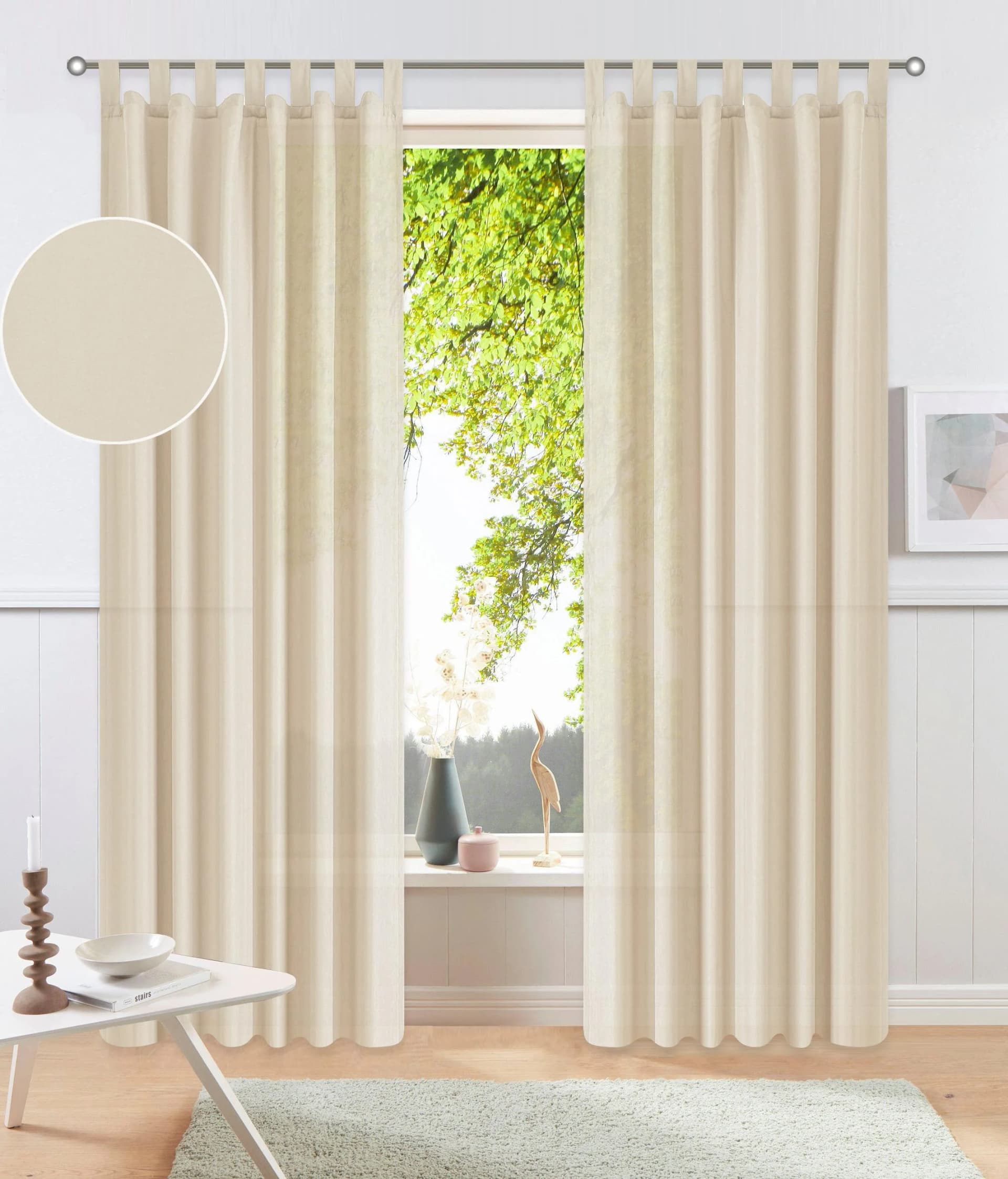 OTTO HOME Vorhang Parry 2er Set creme blickdicht Polyester
