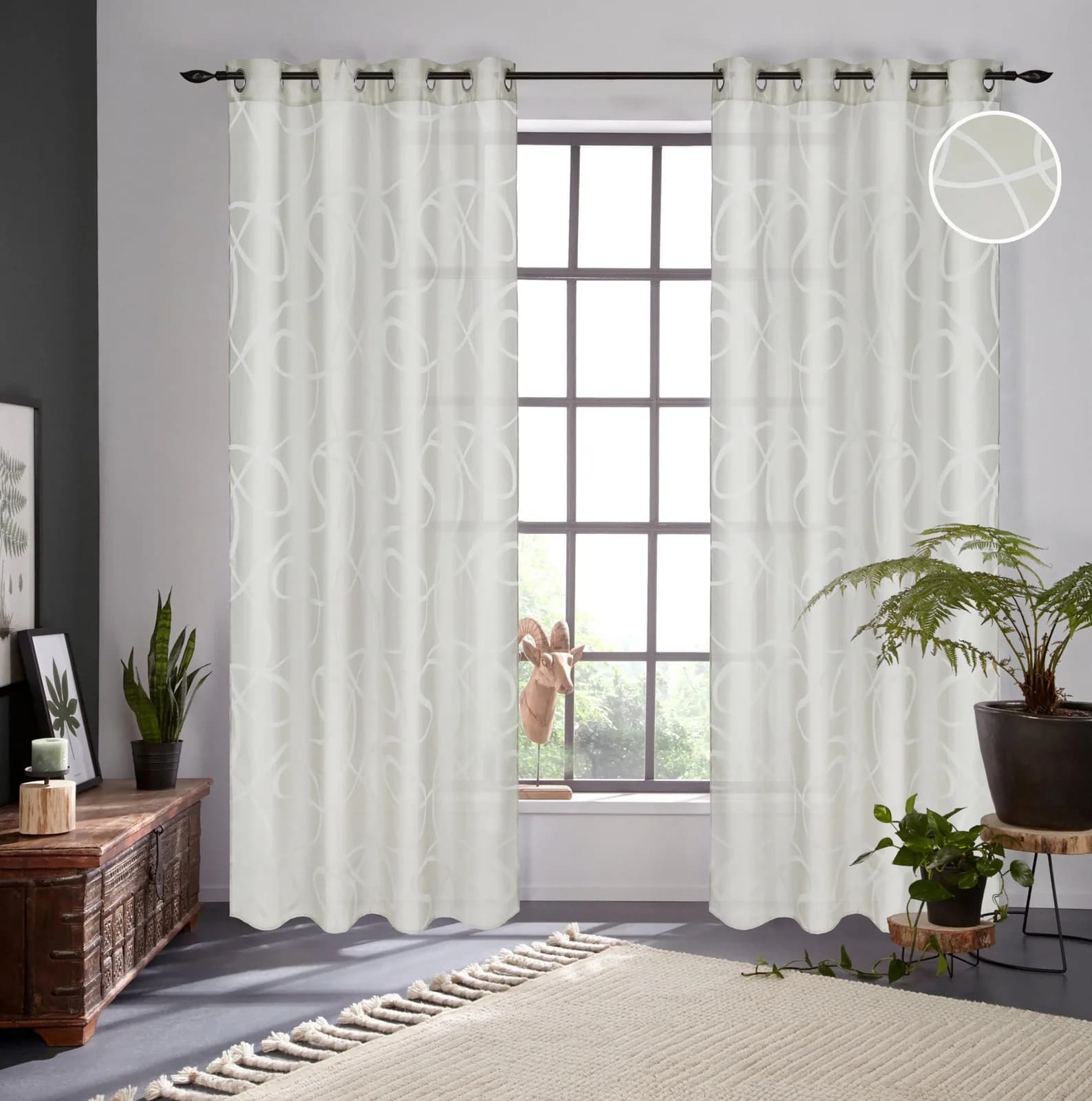 Bruno Banani Gardine Tilo Taupe Viskose Polyester