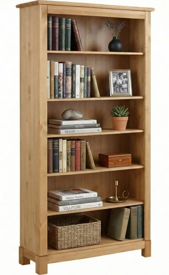 Bücherregal OTTO HOME 'Rauna', natur, B:96cm H:180cm T:38cm, Massivholz