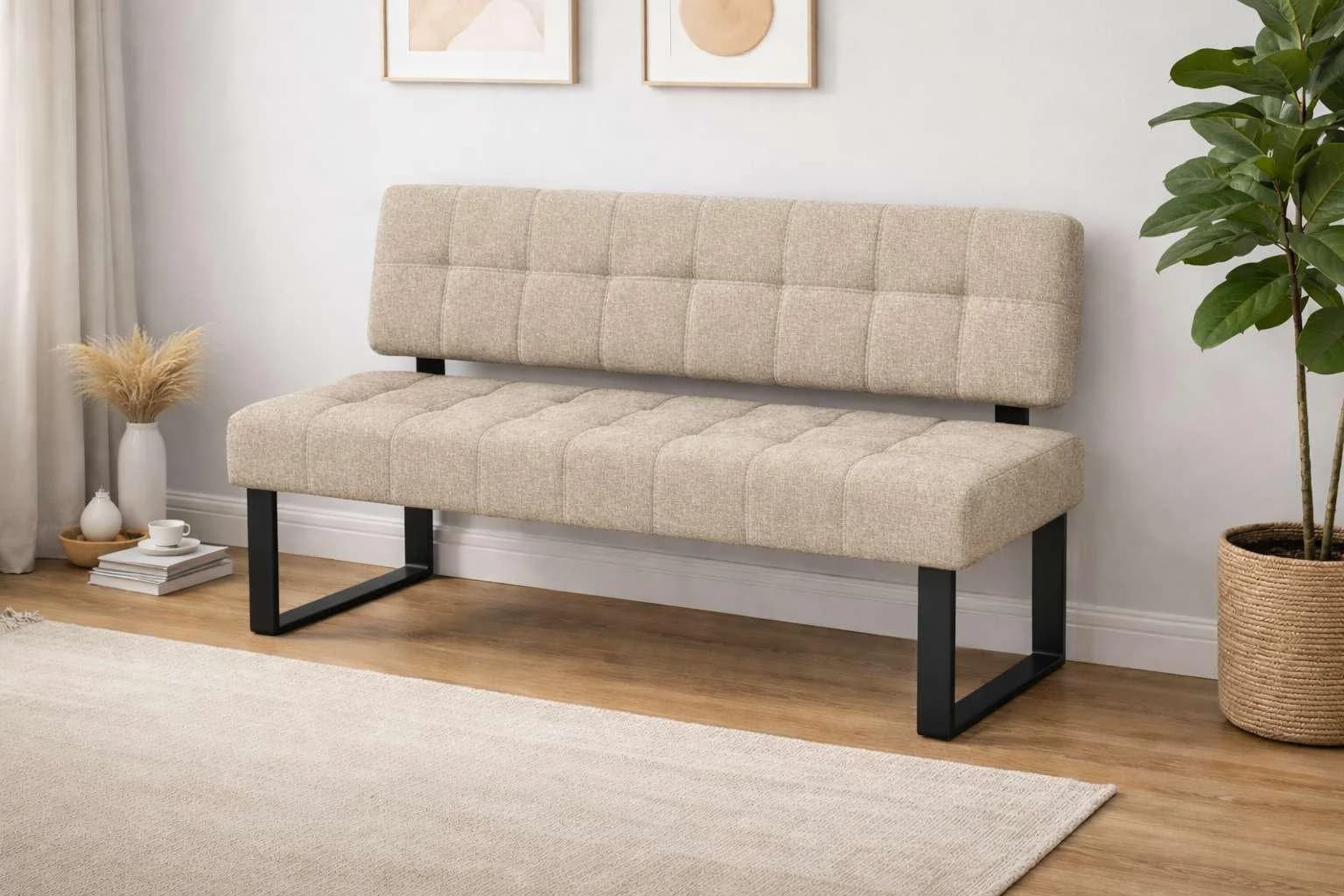 Sitzbank HOME AFFAIRE Mia Polsterbank Esszimmerbank 141x64 cm Beige