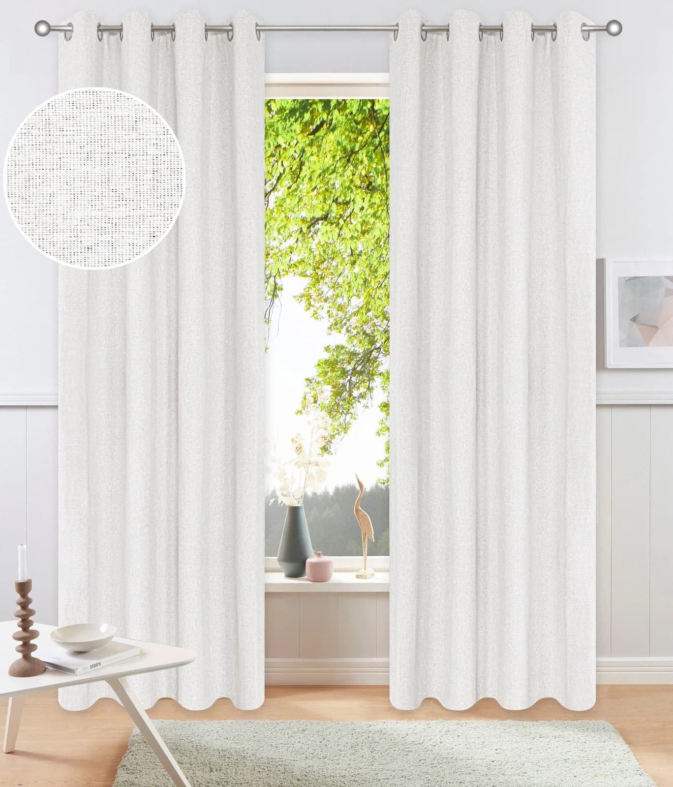 OTTO HOME Verdunkelungsvorhang Onnika Beige/Weiß Polyester