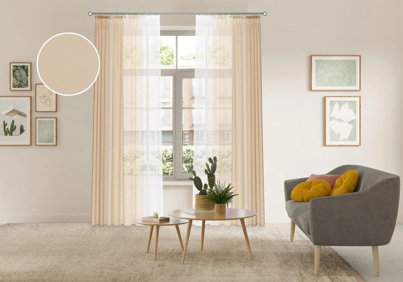 OTTO HOME Gardine Nivva Beige Transparent 2er Set