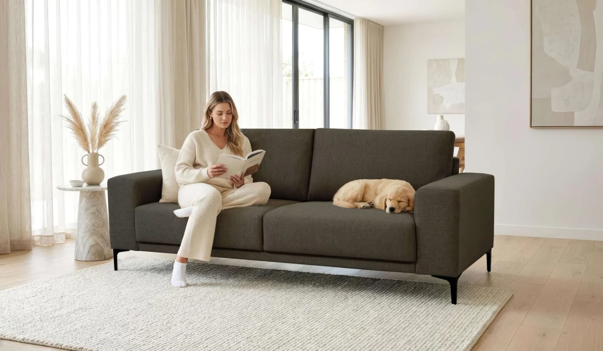 OTTO HOME 3-Sitzer Xander Onyx Soft-Touch Chenille