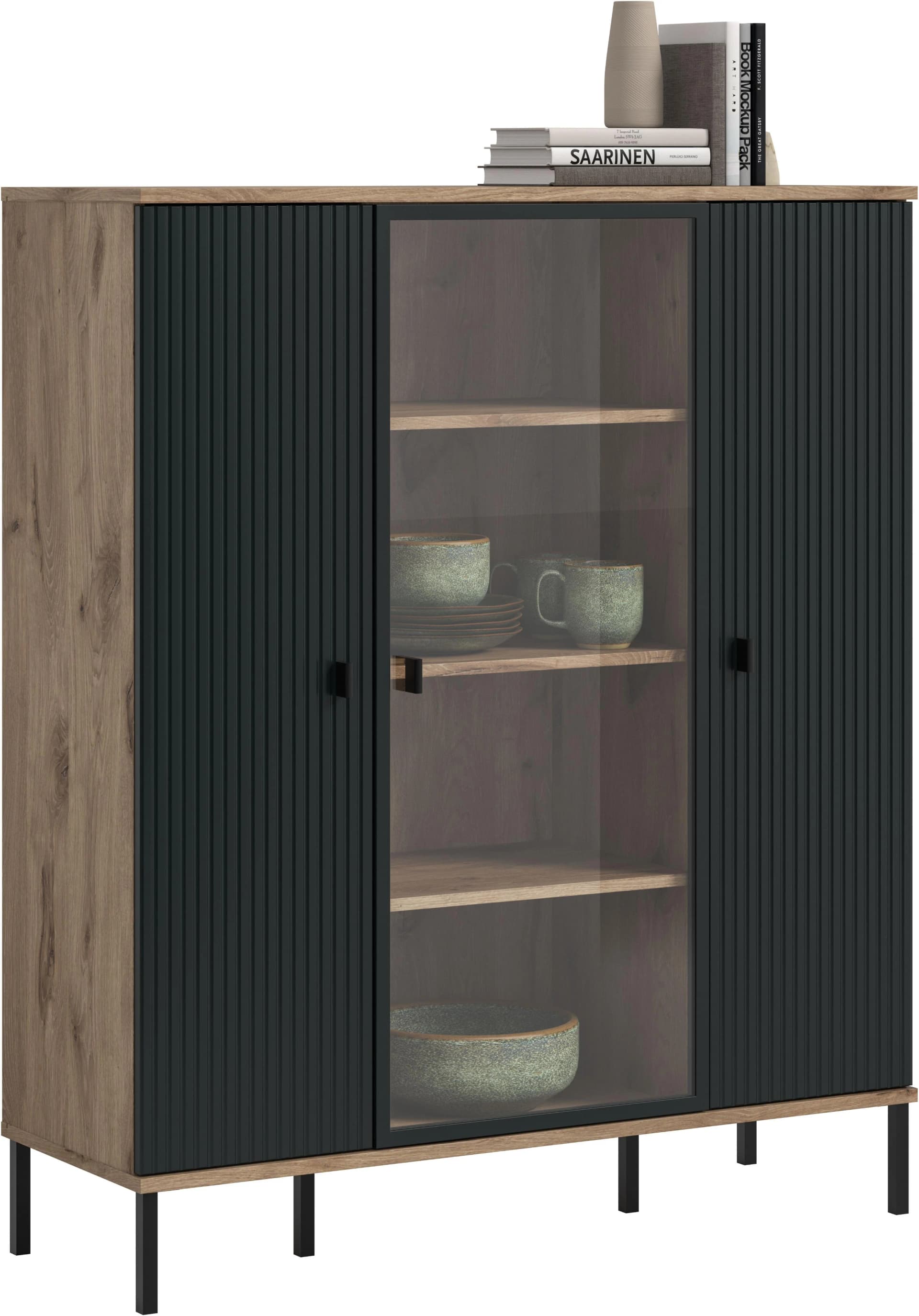 Highboard INOSIGN TREVERK Schwarz Tiefzieh