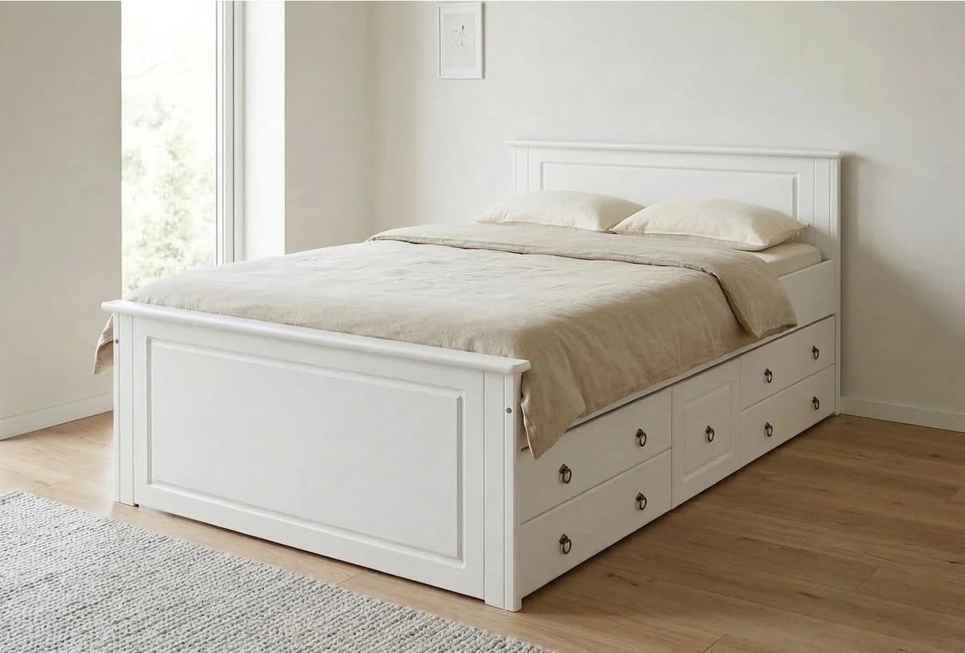 OTTO HOME Hugo Massivholzbett Landhausstil Weiß Gewachst
