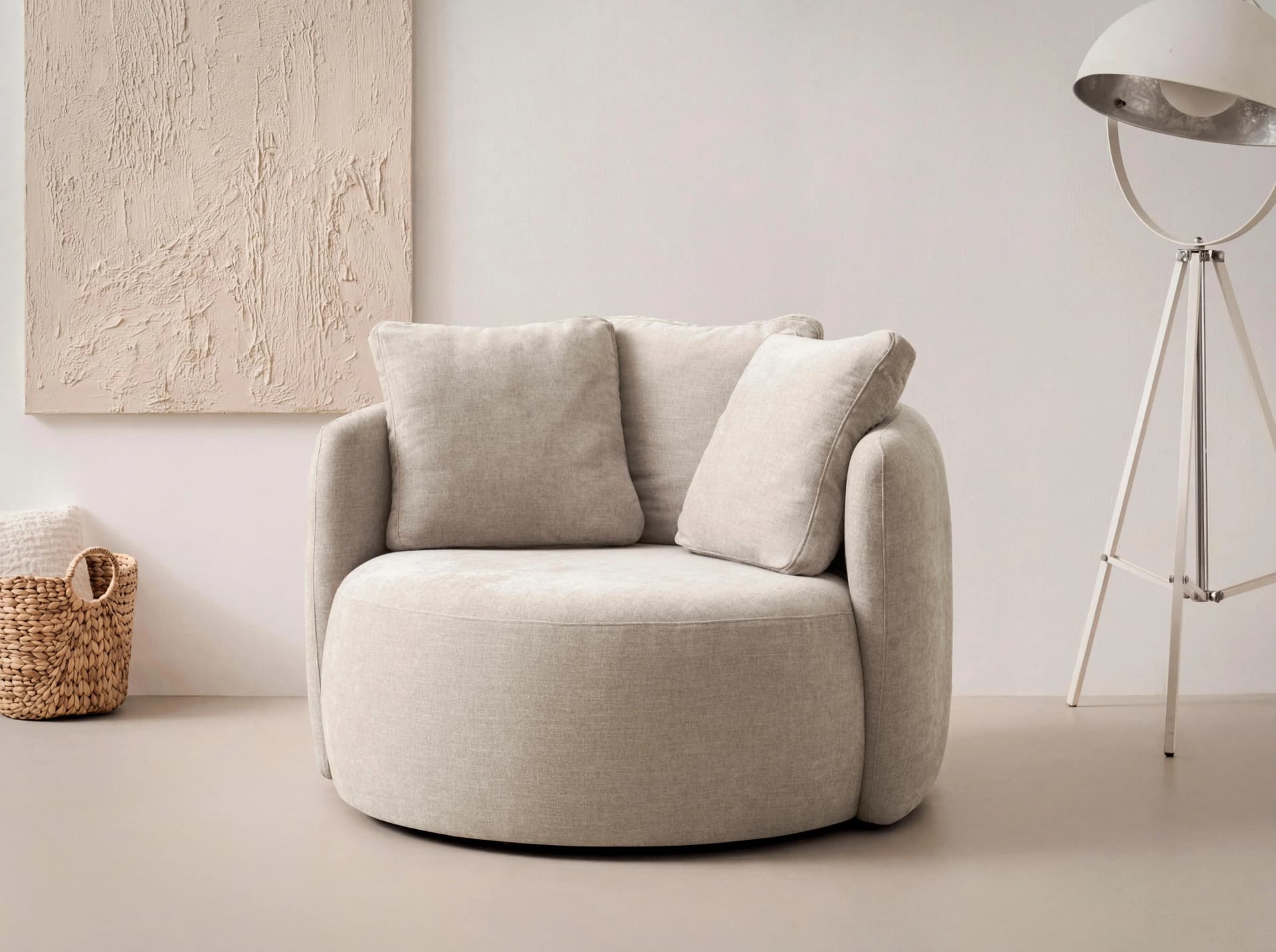 Sessel OTTO HOME Kaarl moderner Rundsessel beige Webstoff