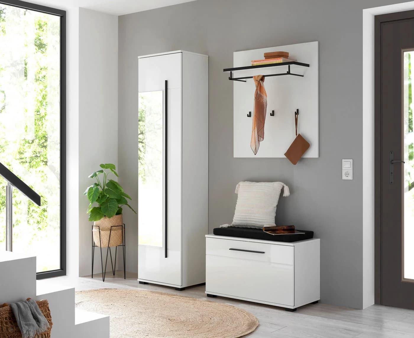 Garderoben-Set HOME AFFAIRE Cantara, weiß, B:140cm H:201cm T:39cm