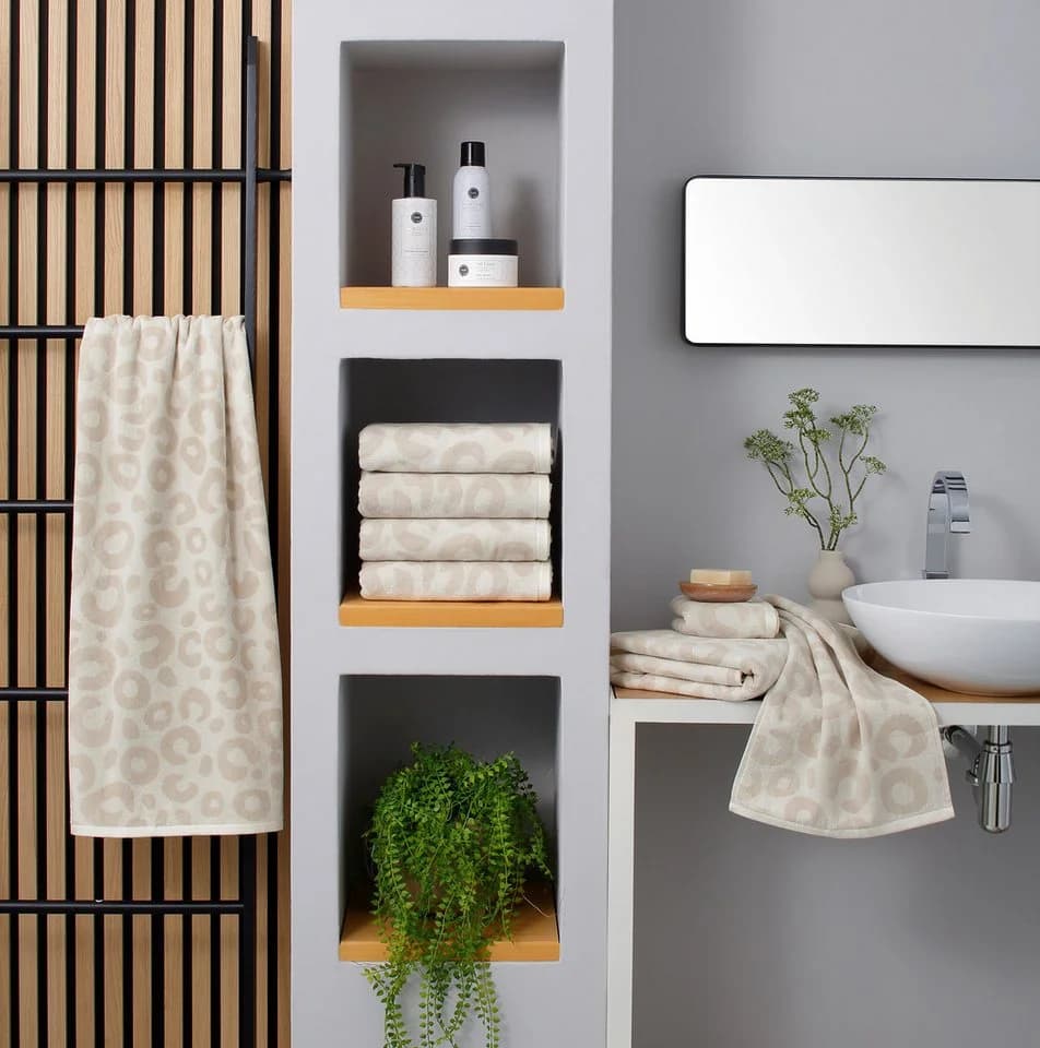 OTTO home Handtuch Set Anna 8-tlg. Leopardenmuster 100% Baumwolle