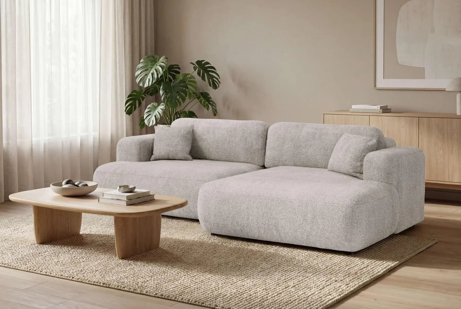 Ecksofa OTTO HOME VEEVIA L-Form Schlafsofa Creme