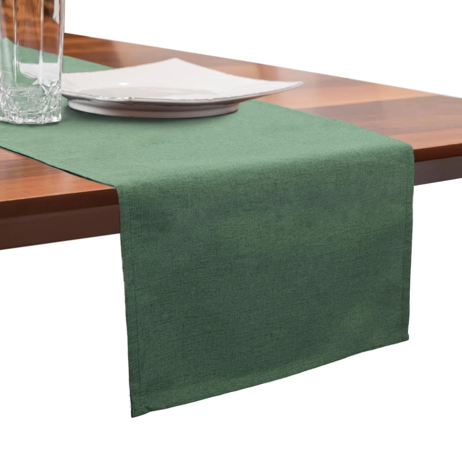 OTTO HOME Tischläufer Meellon Dunkelgrün Polyester Leinenoptik