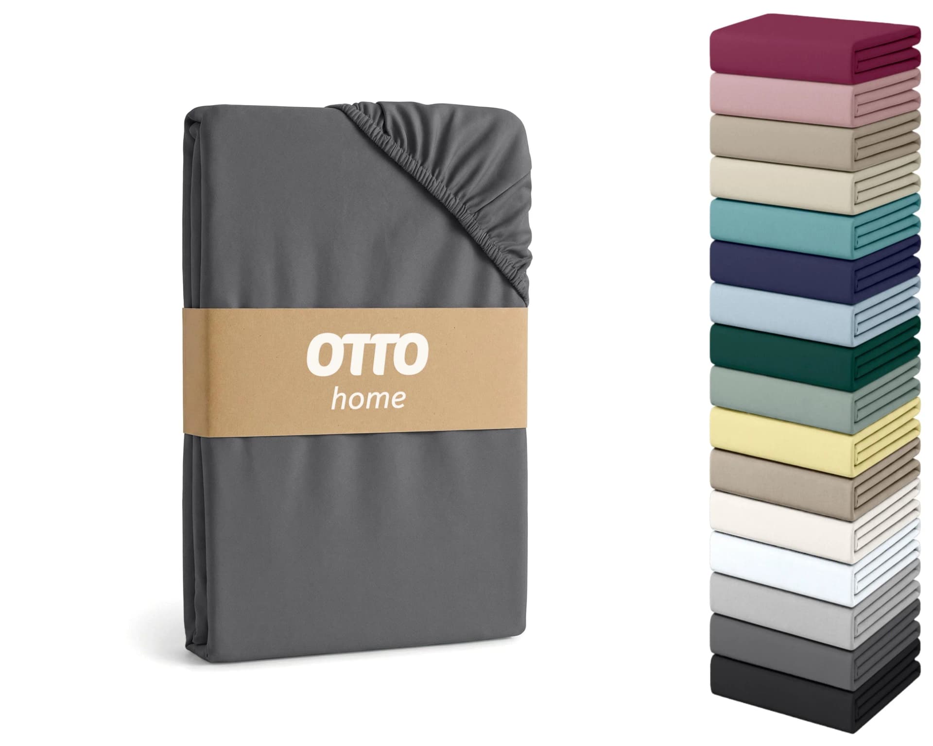 OTTO HOME Spannbettlaken Cremona Anthrazit Jersey
