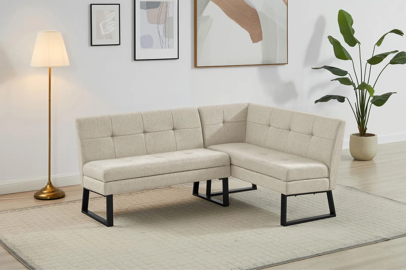 OTTO HOME Eckbank Geranie Beige mit Stauraum