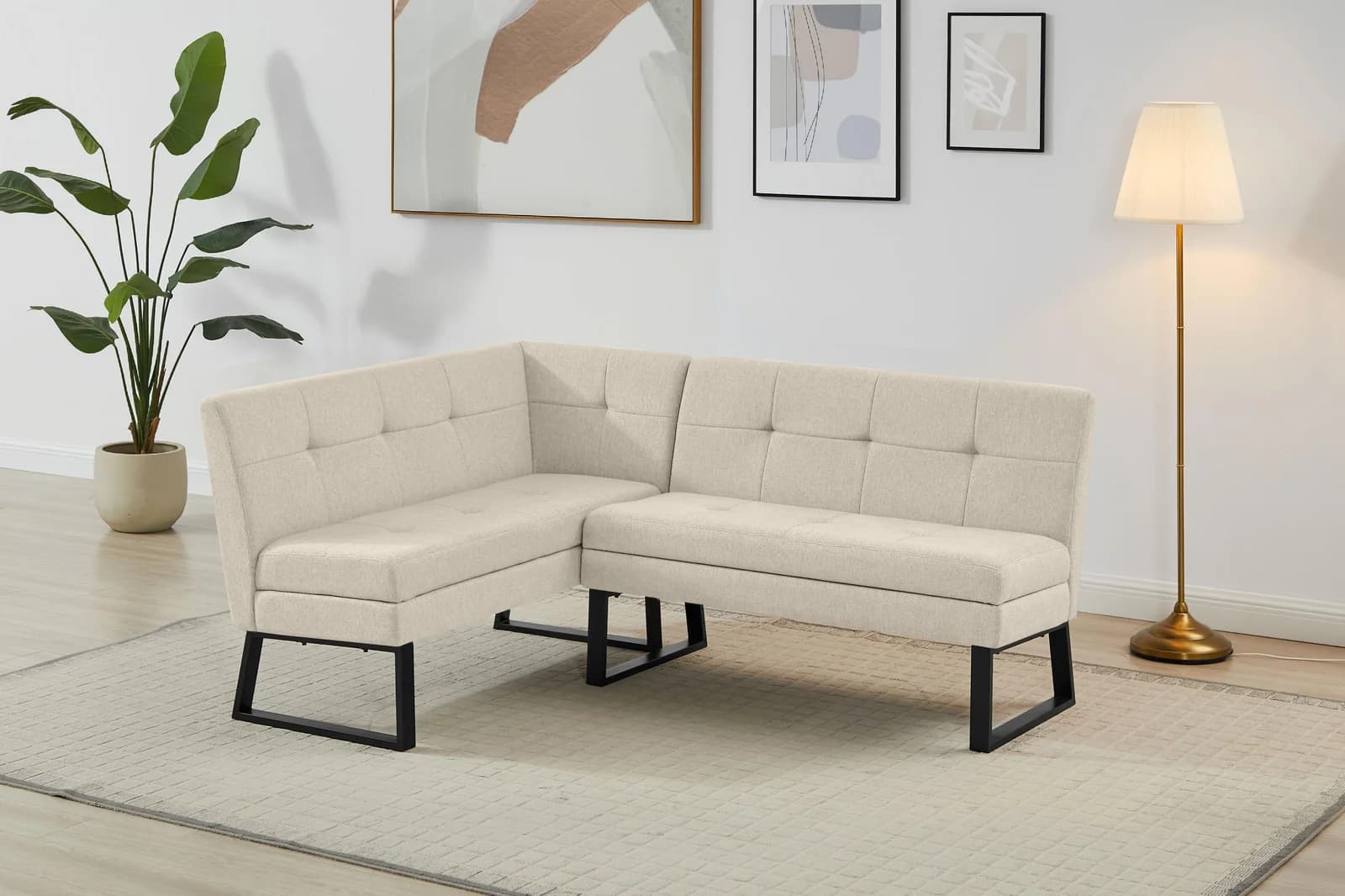 OTTO HOME Eckbank Geranie Beige mit Stauraum
