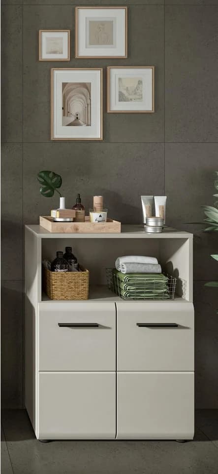 WELLTIME Midischrank Florenz 60cm Kaschmir 2 Türen