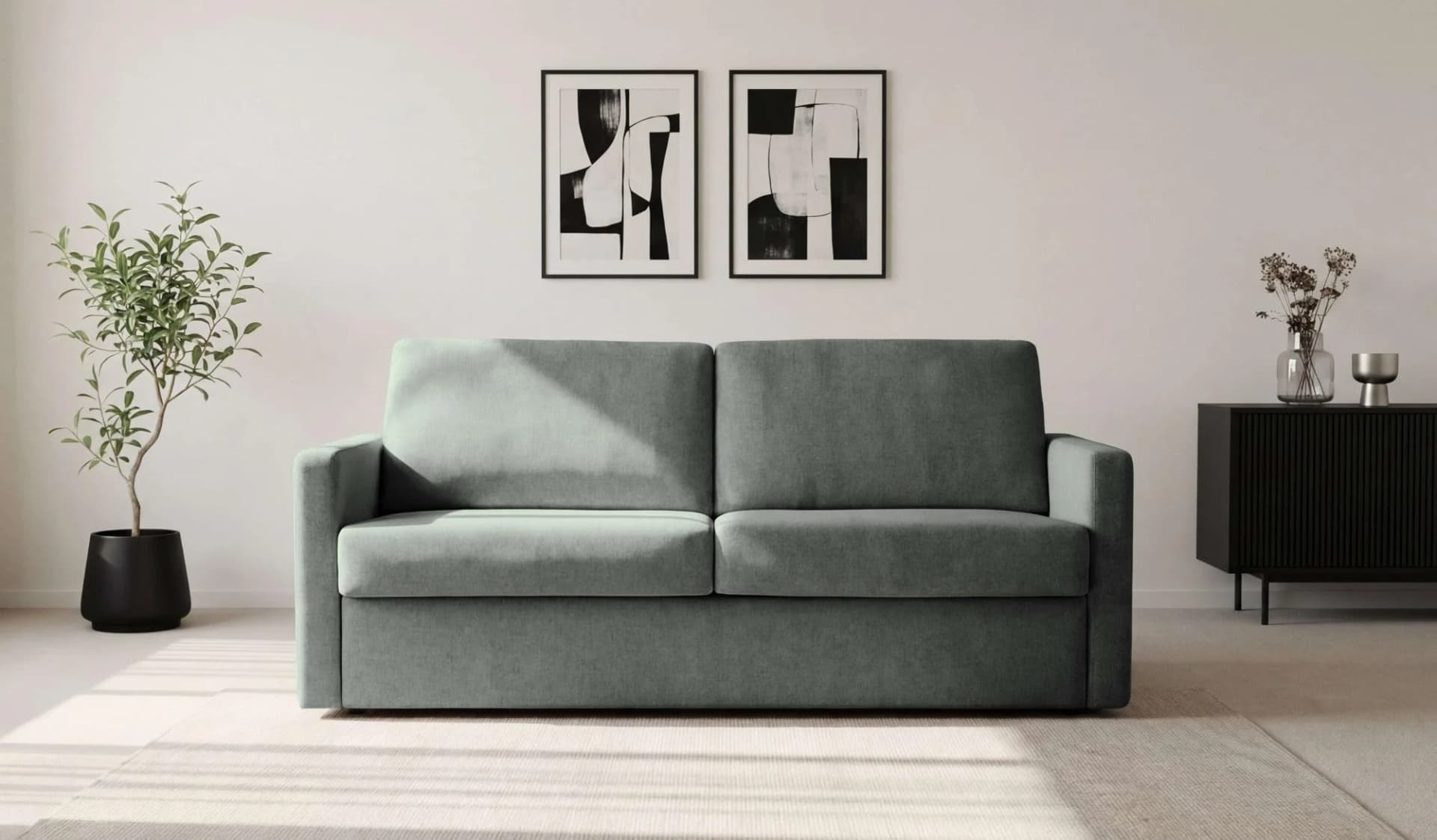HOME AFFAIRE Schlafsofa GOLDPOINT 182cm Grau 3-Sitzer