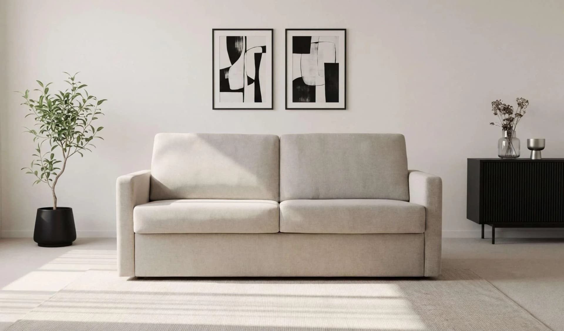 HOME AFFAIRE Schlafsofa Goldpoint 162 cm Cream 2-Sitzer