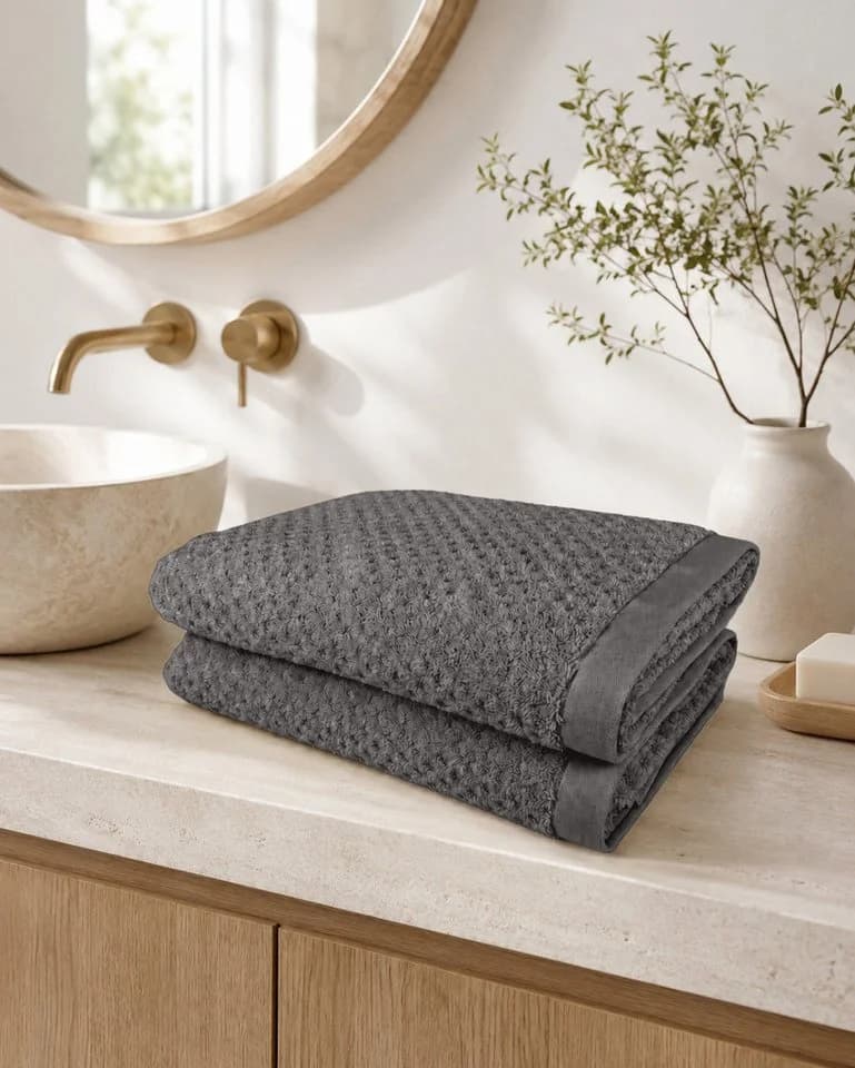 OTTO home Duschtücher Corrin Grau 70x140cm 500g/m² Baumwolle